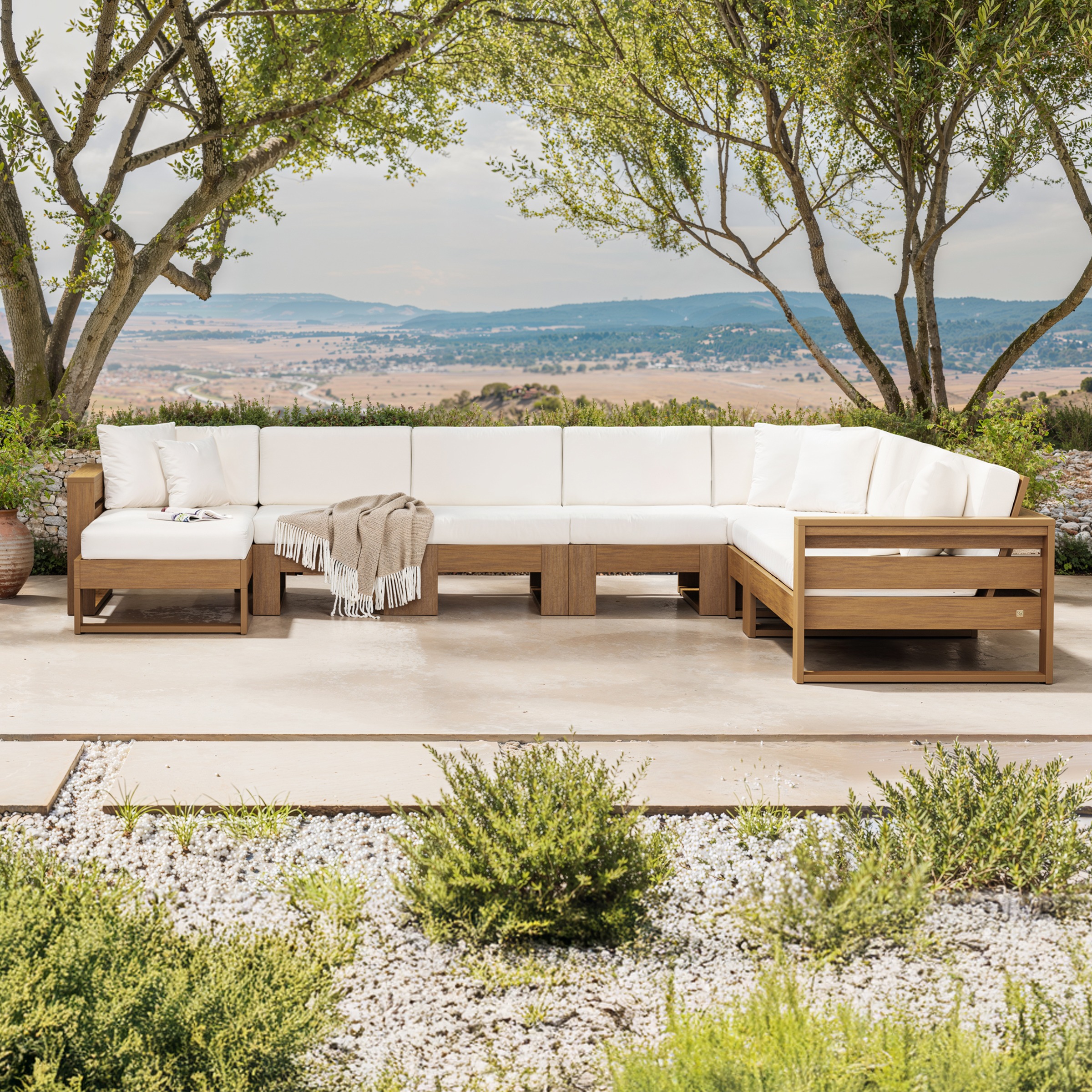 PW Designer Series Latitude Corner Sectional with Left Chaise in Natural / Natural Linen 486