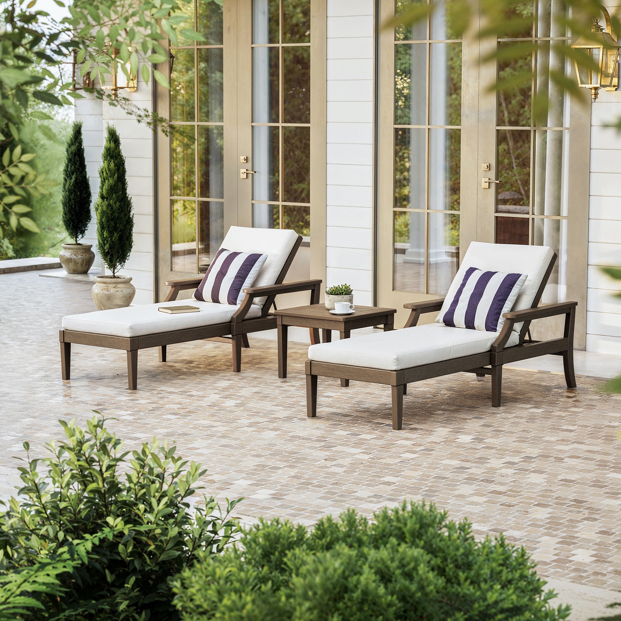 PW Designer Series Estate 3-Piece Chaise Lounge Set in Kona 490