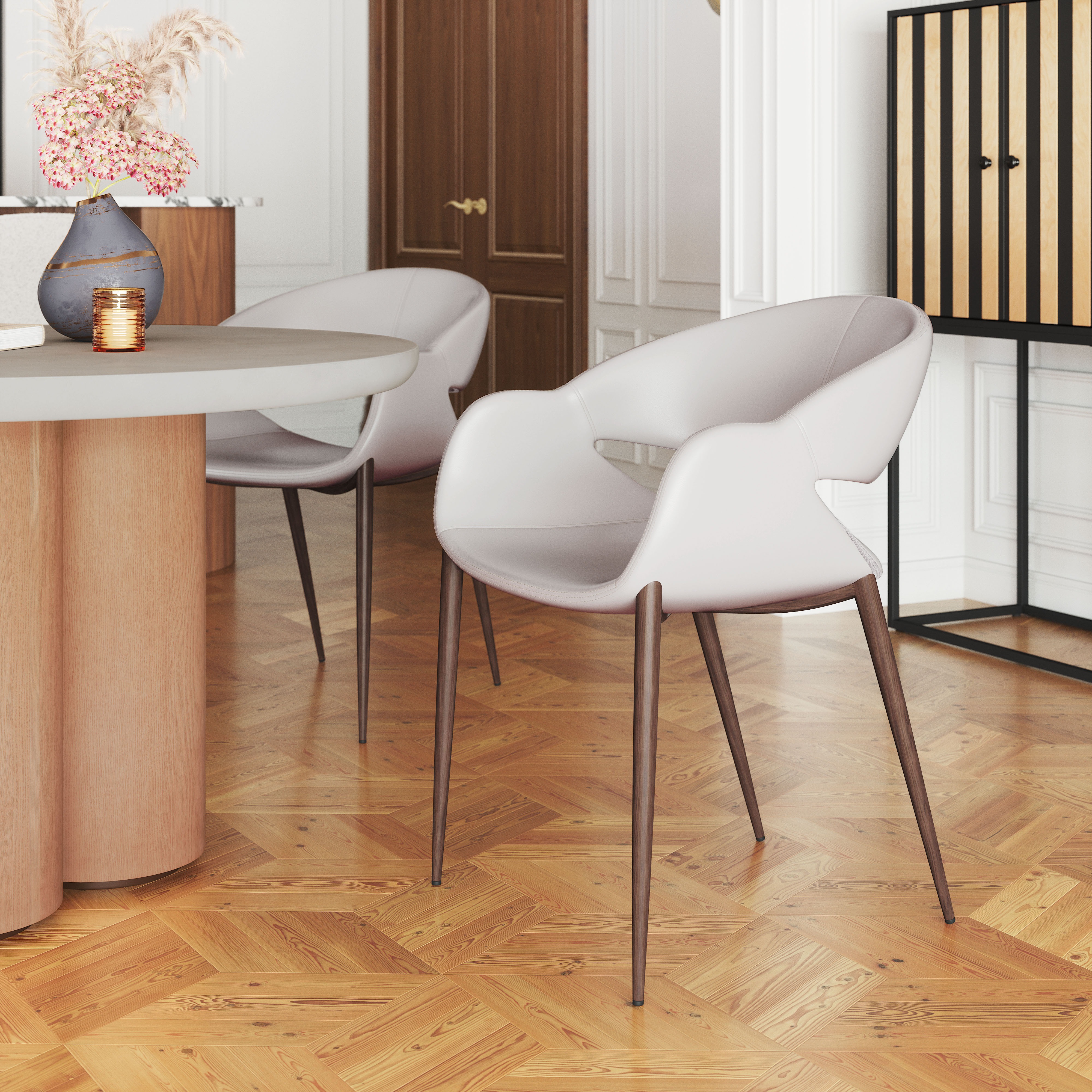 ZUO Limay Dining Chair Beige & Walnut 23