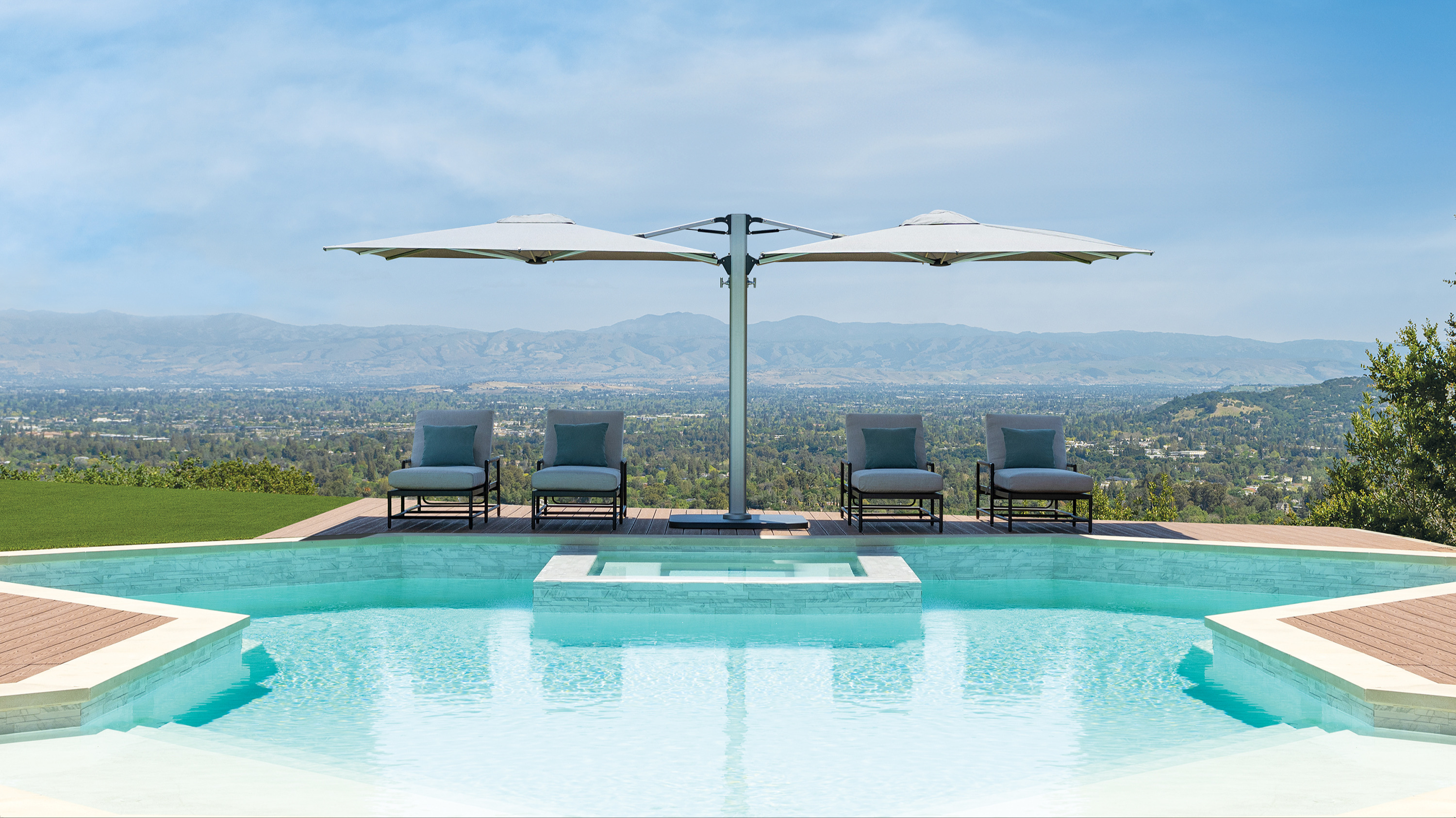 Gemini, Dual Side Post Umbrella 26