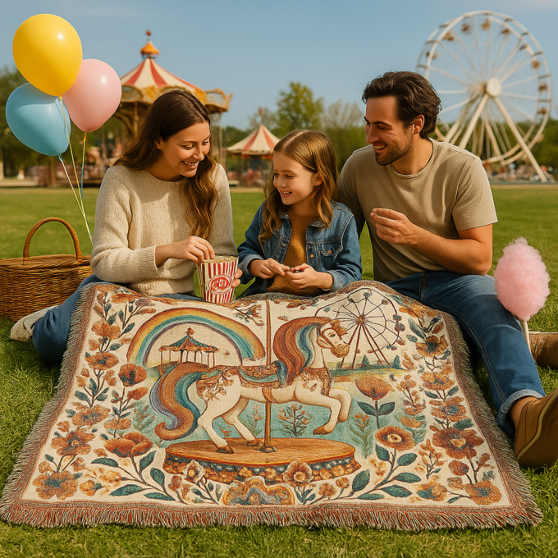 Rainbow Carousel Woven Blanket 278
