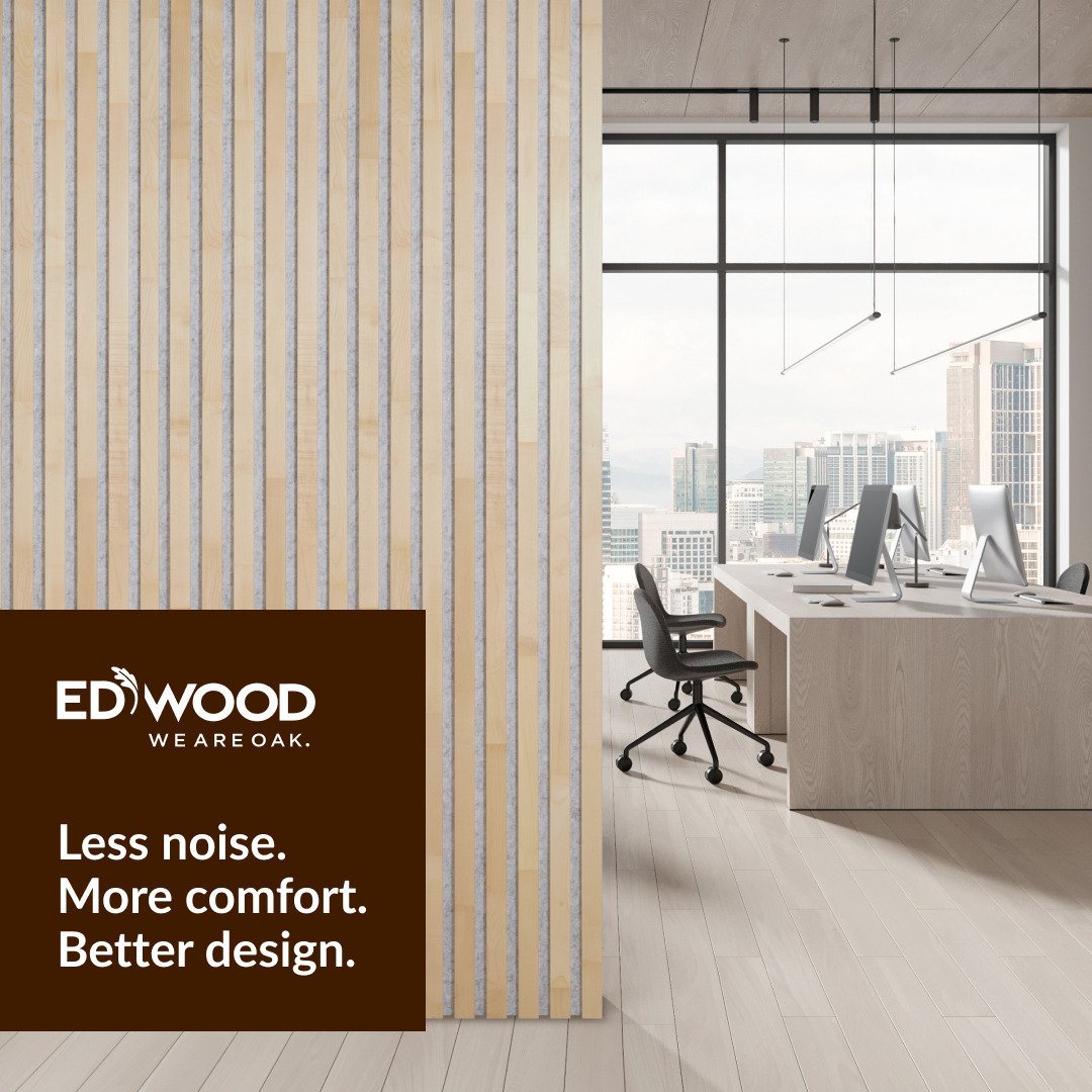 Acoustic wall panels with solid wood slats 83