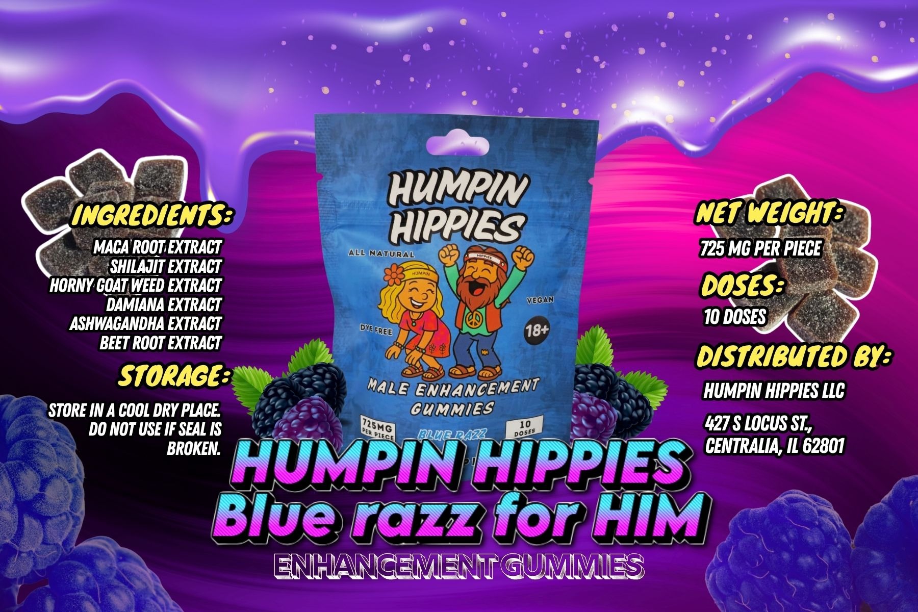 Humpin Hippies - Blue Razz for HIM 122