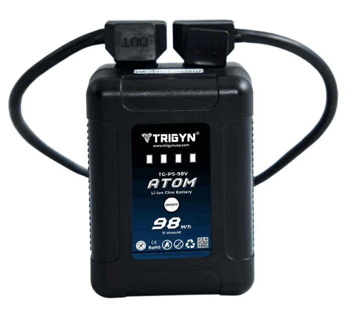 TRIGYN ATOM Pocket-Series 98Wh V Mount Mini Cine Rechargeable Li-ion Battery TSA Safety On-Board Compliant 90