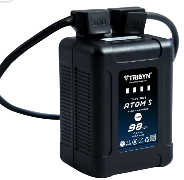 TRIGYN ATOM-S Pocket-series 98Wh SMBus Ready V Mount Mini Cine Rechargeable Li-ion Battery TSA Safety On-Board Compliant for RED Komodo, V Raptor 91