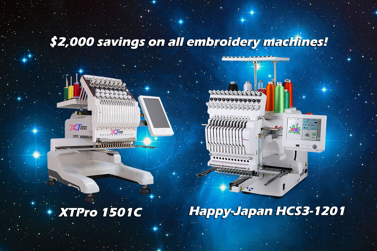 $2000 savings on all Embroidery Machines! 186