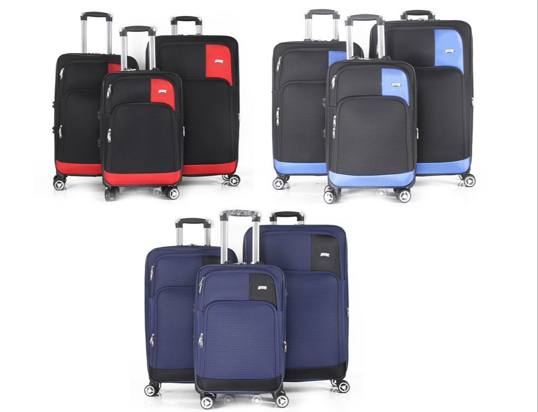 Brian Soft Shell Lightweight Expandable 360 Dual Spinning Wheels Combo Lock 28", 24", 20" 3 Piece Luggage Set 163