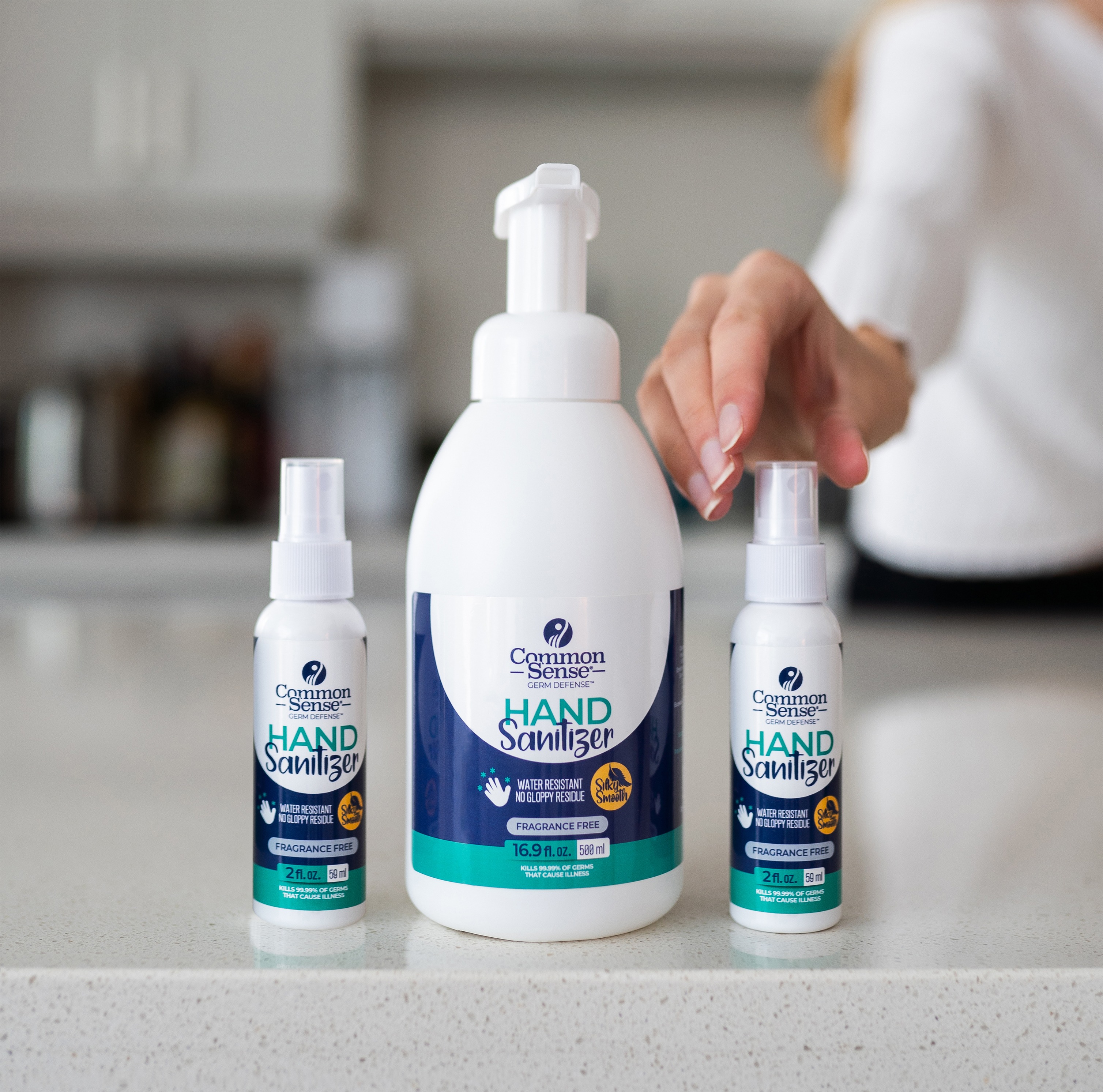 Common Sense Moisturizing Antimicrobial Fragrance Free Spray and Foaming Hand Sanitizer 56