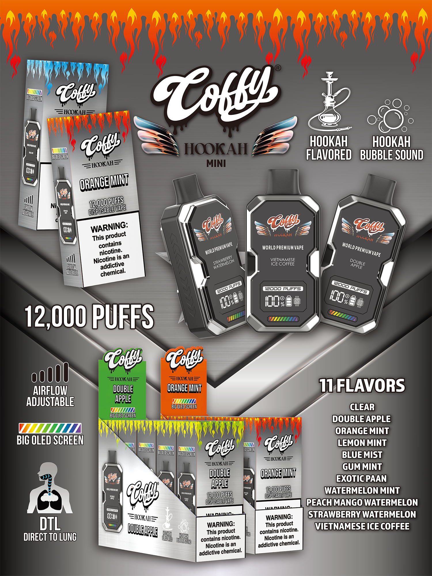 World No. 1 Disposable Hookah Vape, 12000 Puffs 662