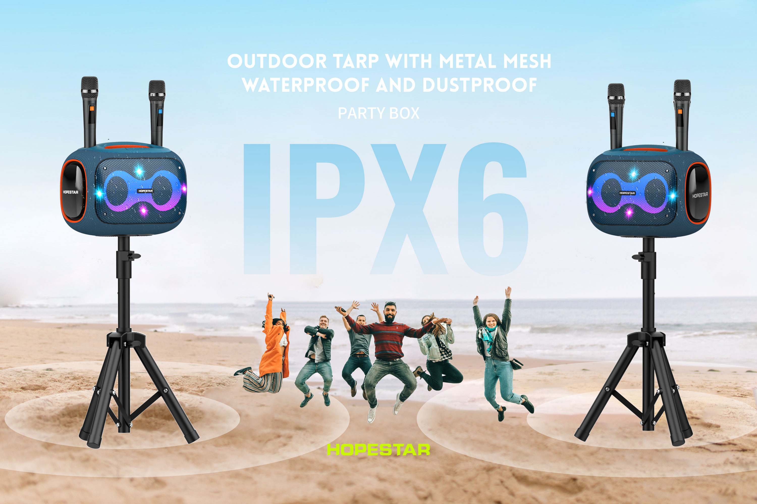 Wireless 120W Portable Bluetooth Speaker Karaoke with Two Microphones,Party Box Audio Device - Assorted Colors 730