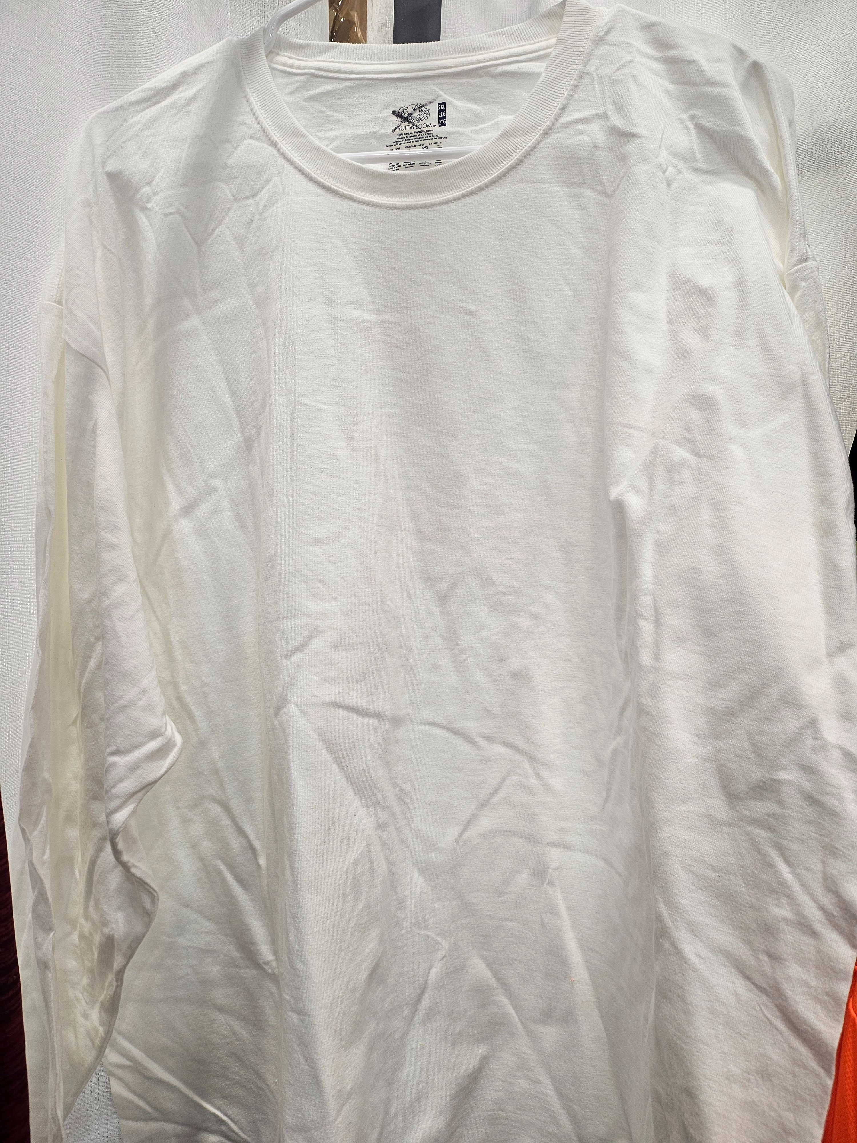 Fruit of the looms white long sleeve shirts 2070