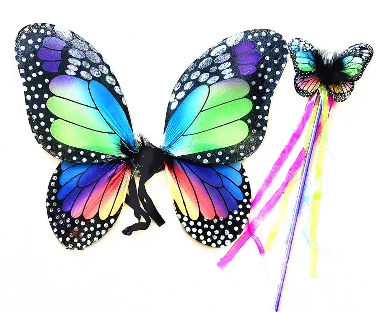 Dress-up butterfly wing and wand set 381