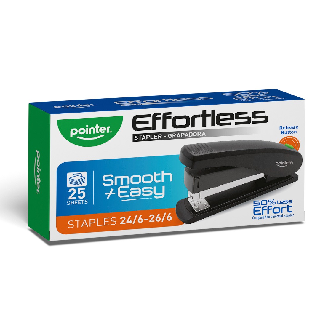EFFORTLESS METALLIC FULL STRIP STAPLER, 25 SHEETS, 1 PIECE 493