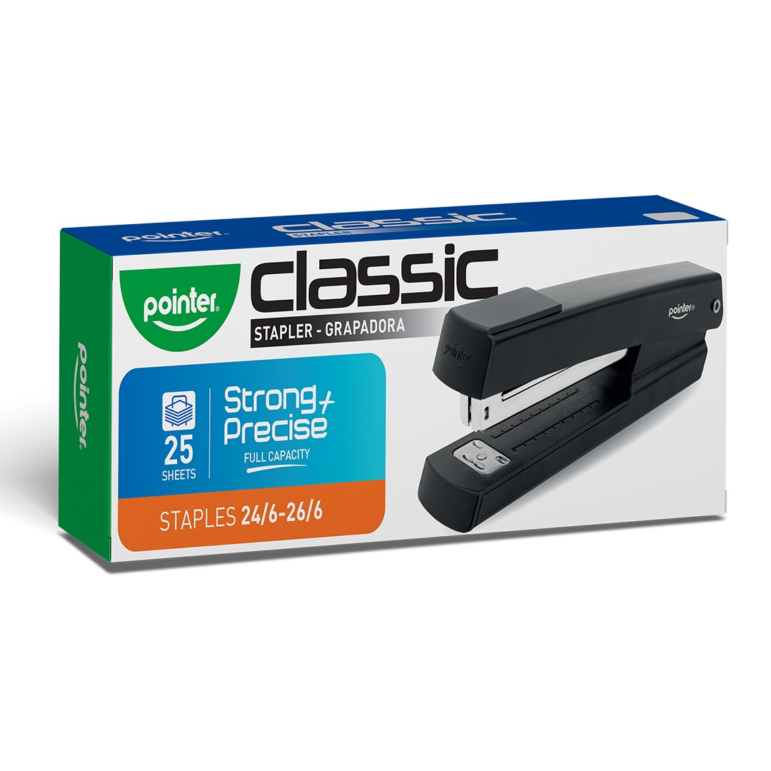 CLASSIC, METALLIC FULL STRIP STAPLER, 25 SHEETS, 1 PIECE 494