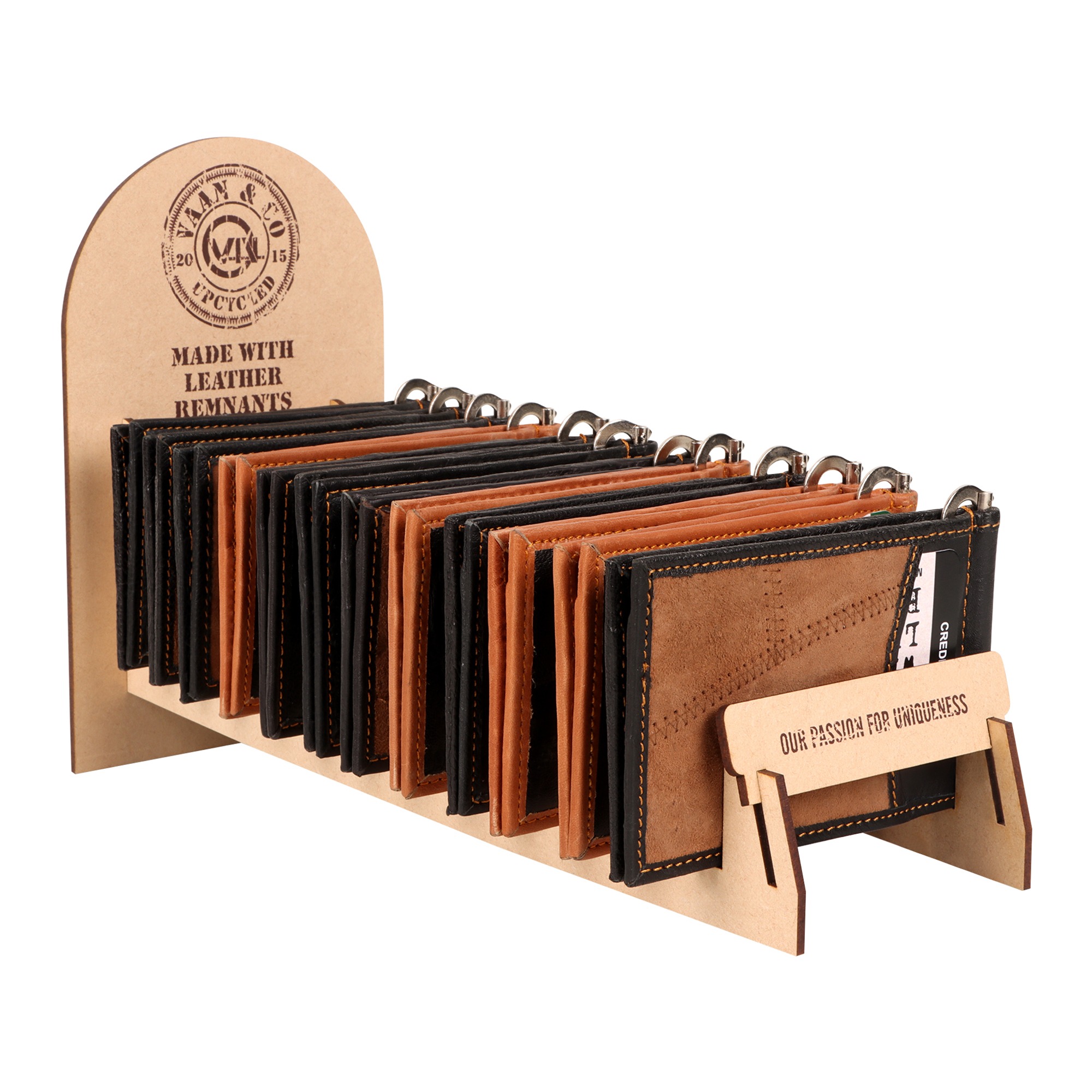 Top sellinng Upcycled leather Men's Slim Wallet Money Clip 699