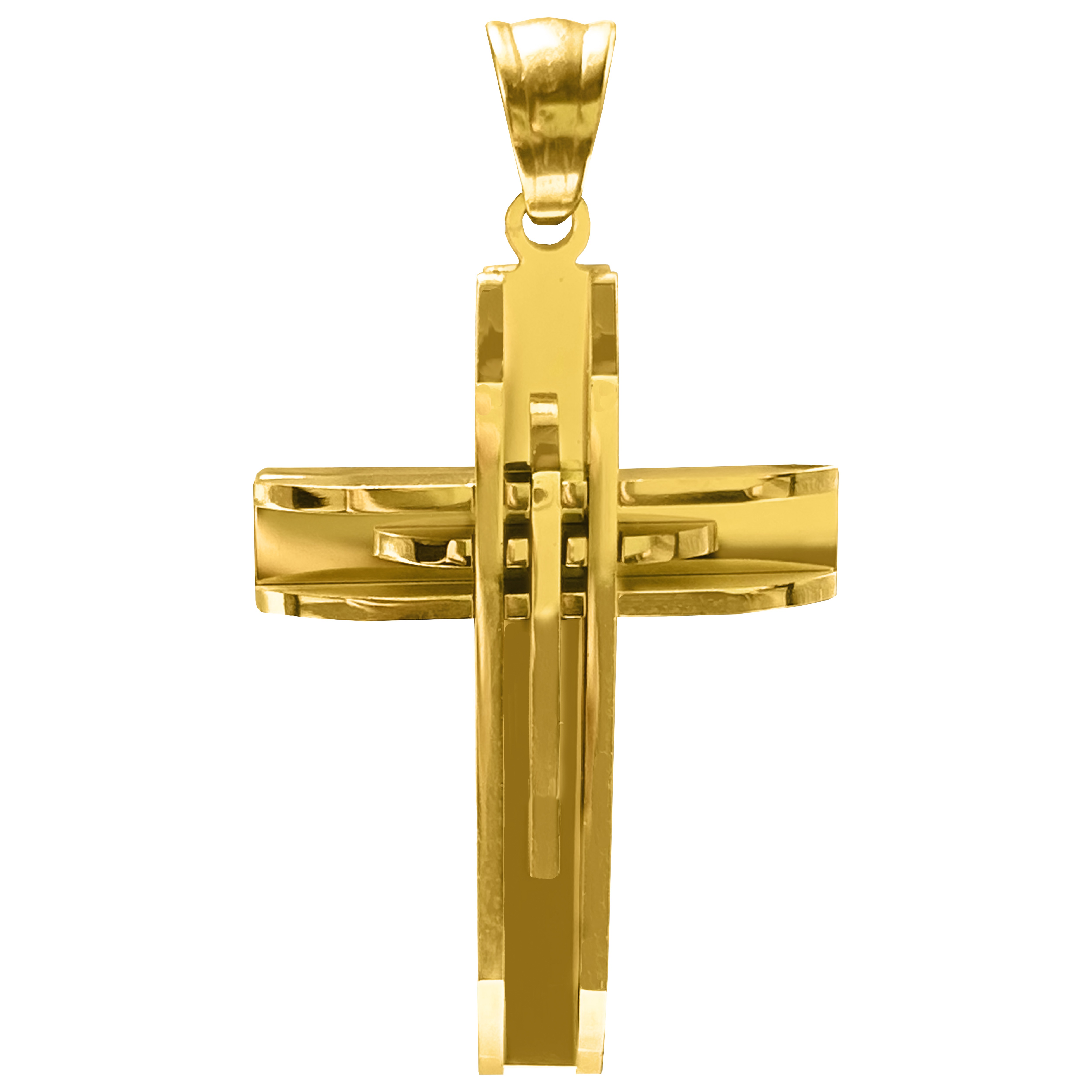 Stainless Steel Gold Pvd Cross Pendant 723