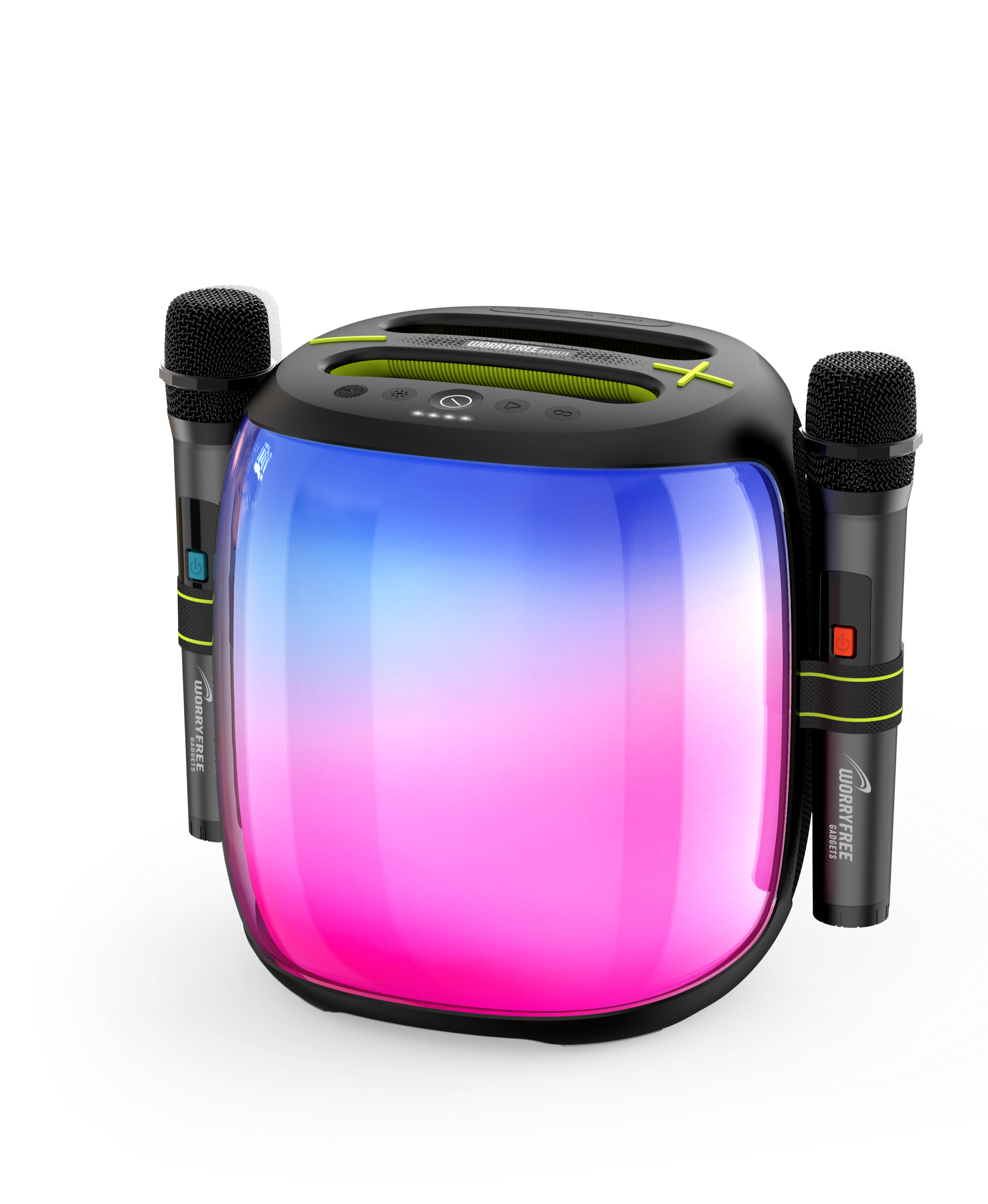 100W Portable Bluetooth Party Speaker with Two Microphones RGB Lights 878