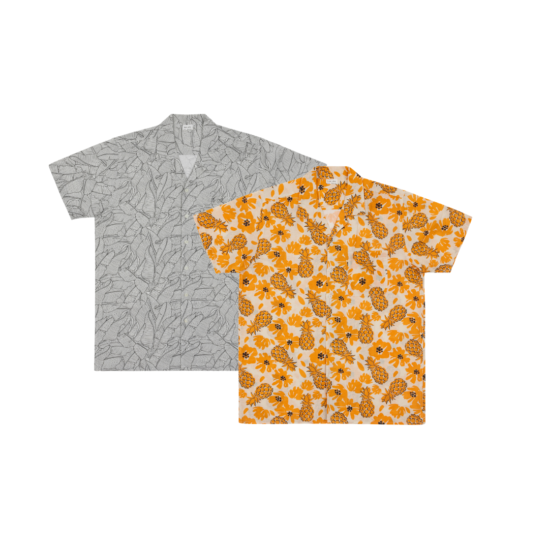 Camp Collar Printed Linen Shirts 1846