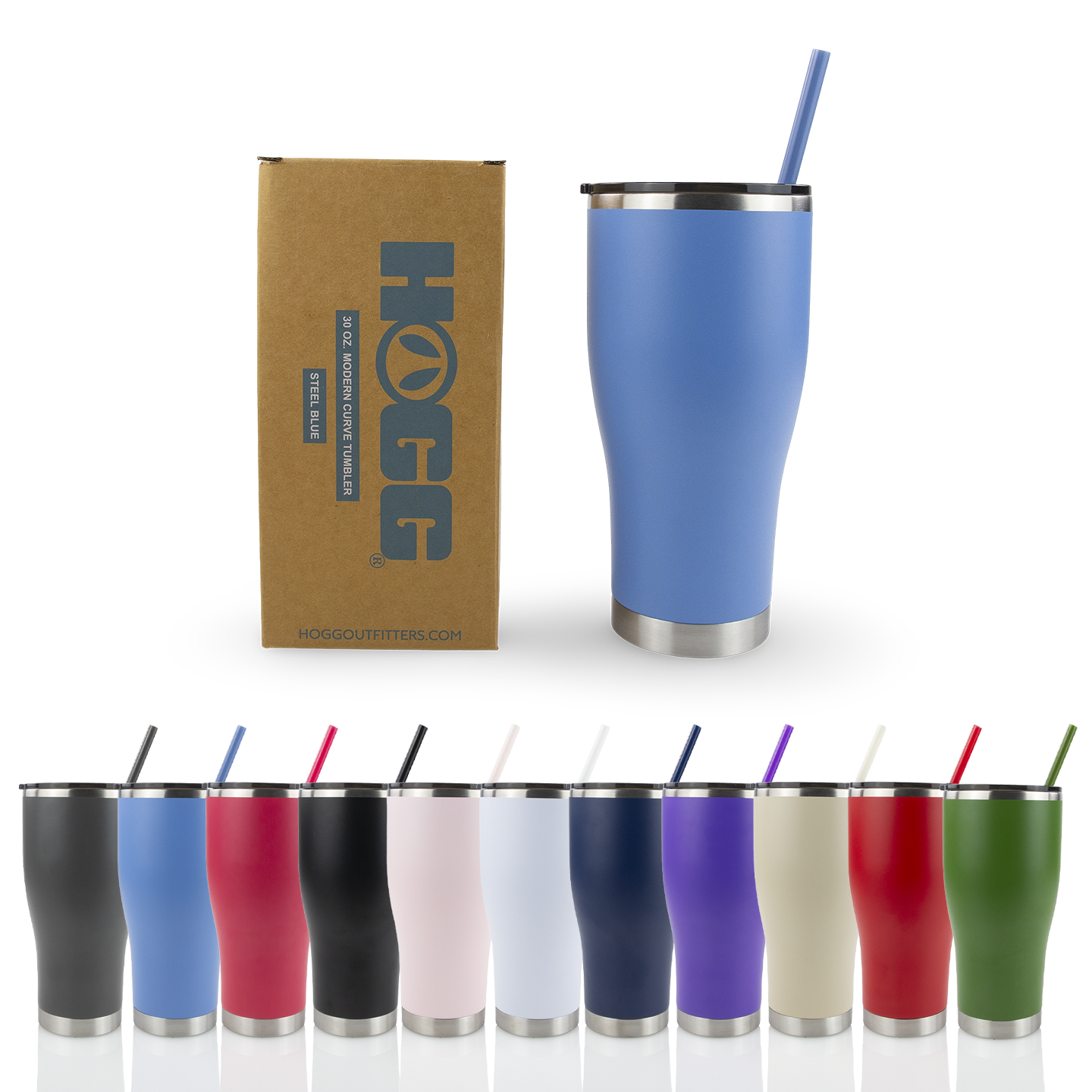 30oz POWDER COATED MODERN CURVE TUMBLER 185