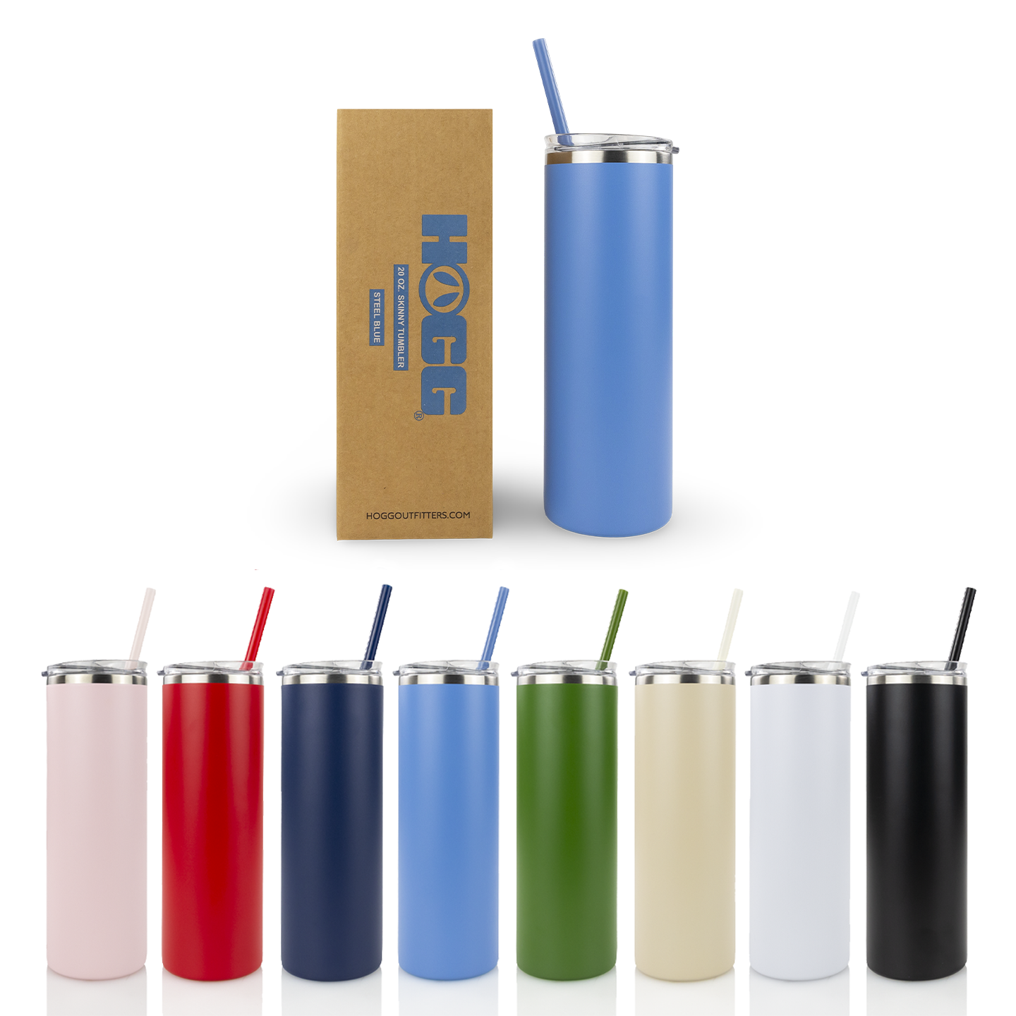 20oz POWDER COATED SKINNY TUMBLER 196