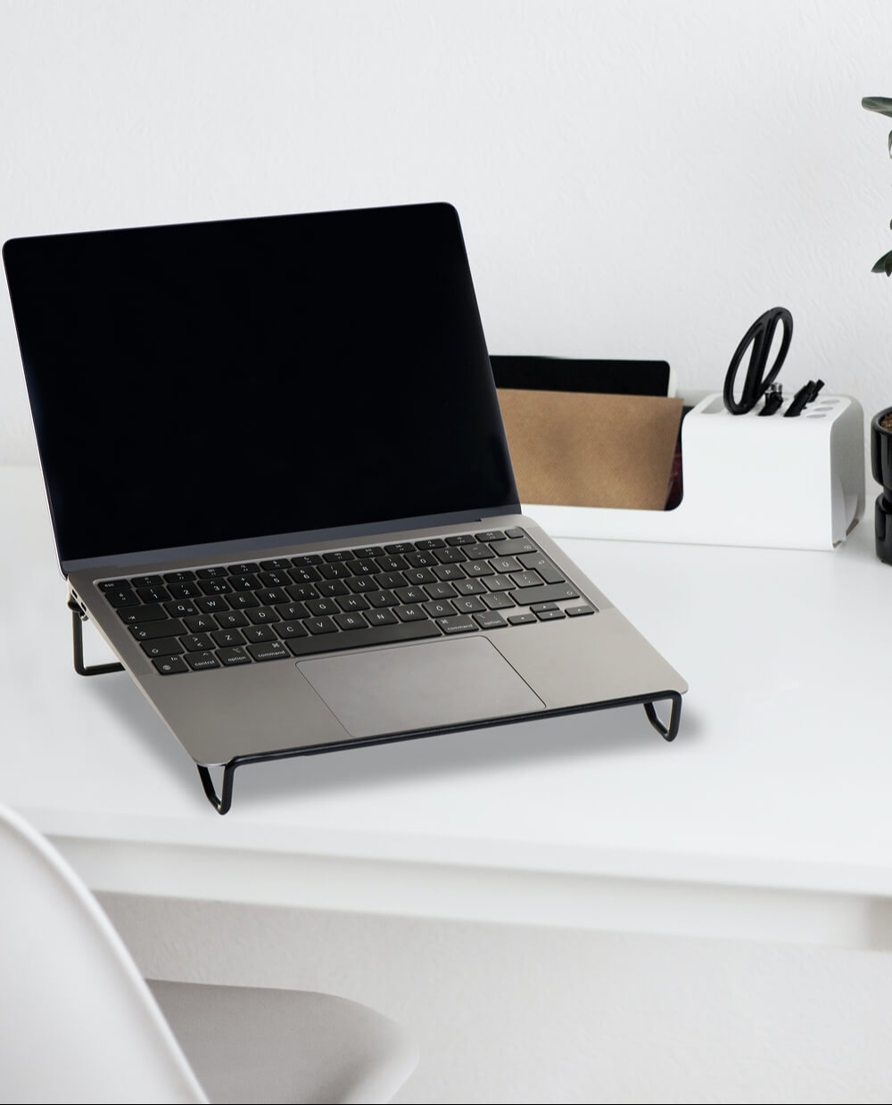 Laptop / Tablet Holder Wire Stand Black PE Plated 233