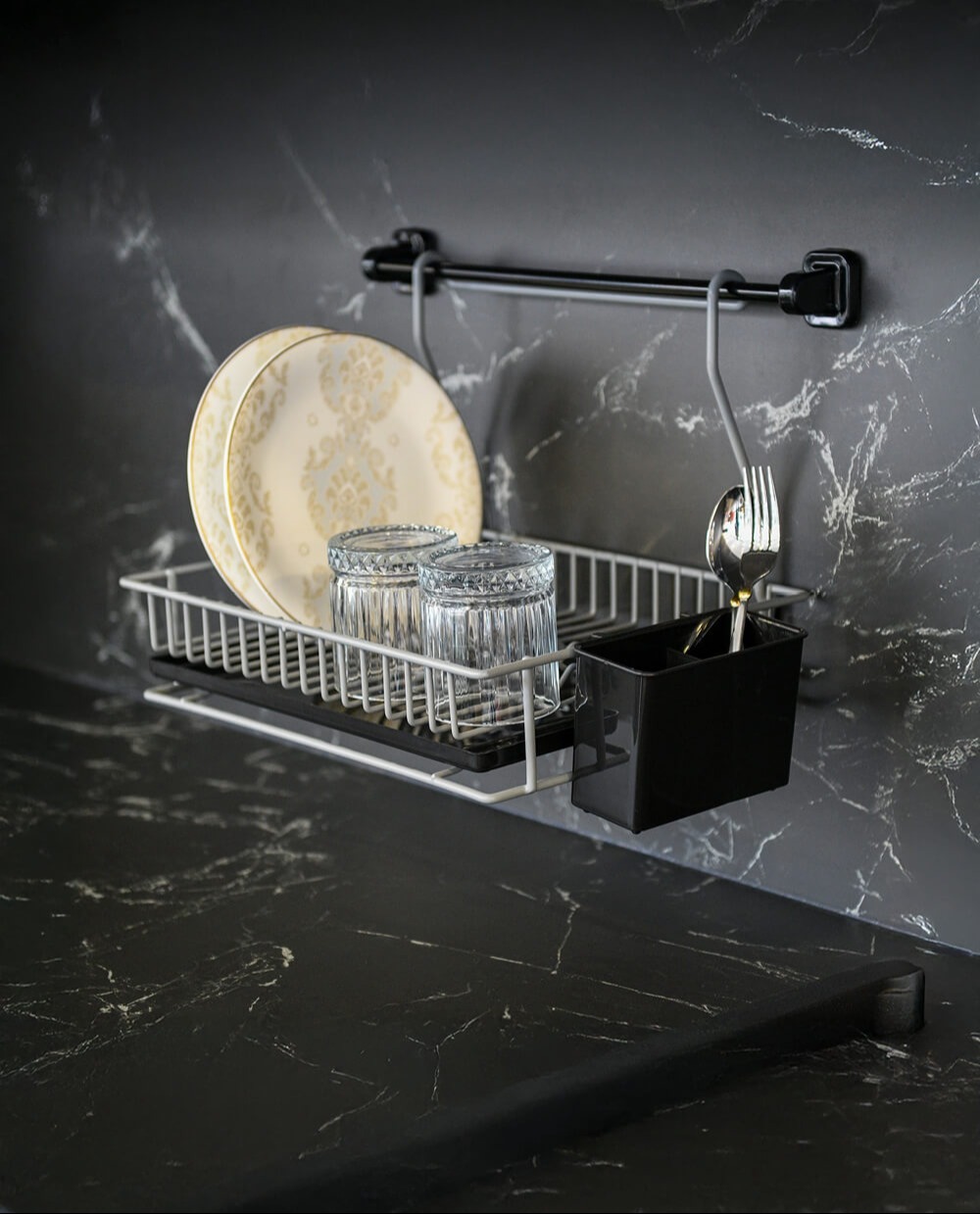 Hanging Dish Drainer Rack Anthracite PE Plated 235