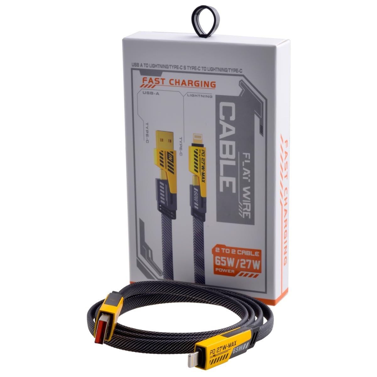 4 IN1 USB-A To Lightning/Type-C & Type -C To Lightning/Type-C (2 To 2 Cable 65W/ 27W) (FAST CHARGING) 419