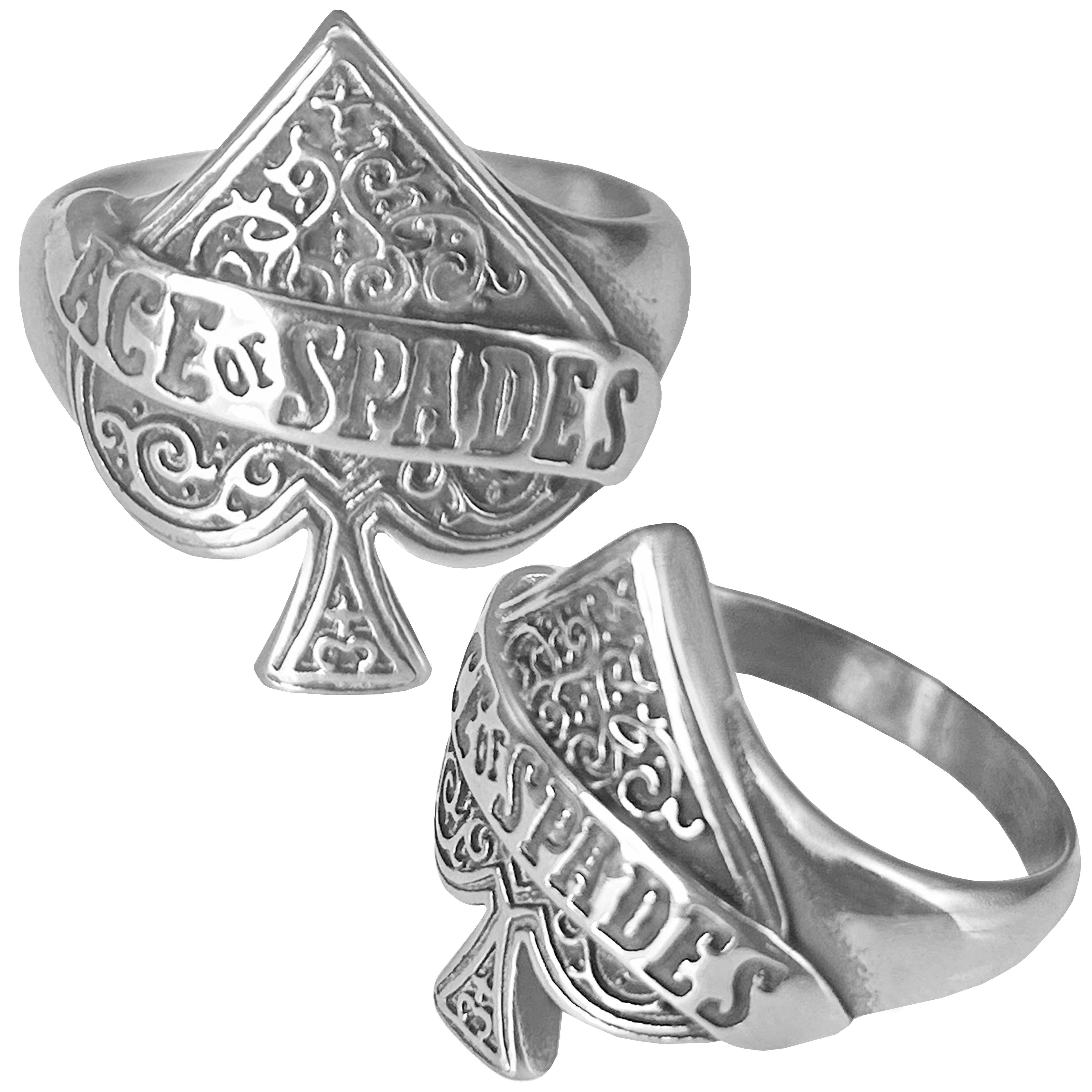 Stainless Steel Ace of Spades Ring 554