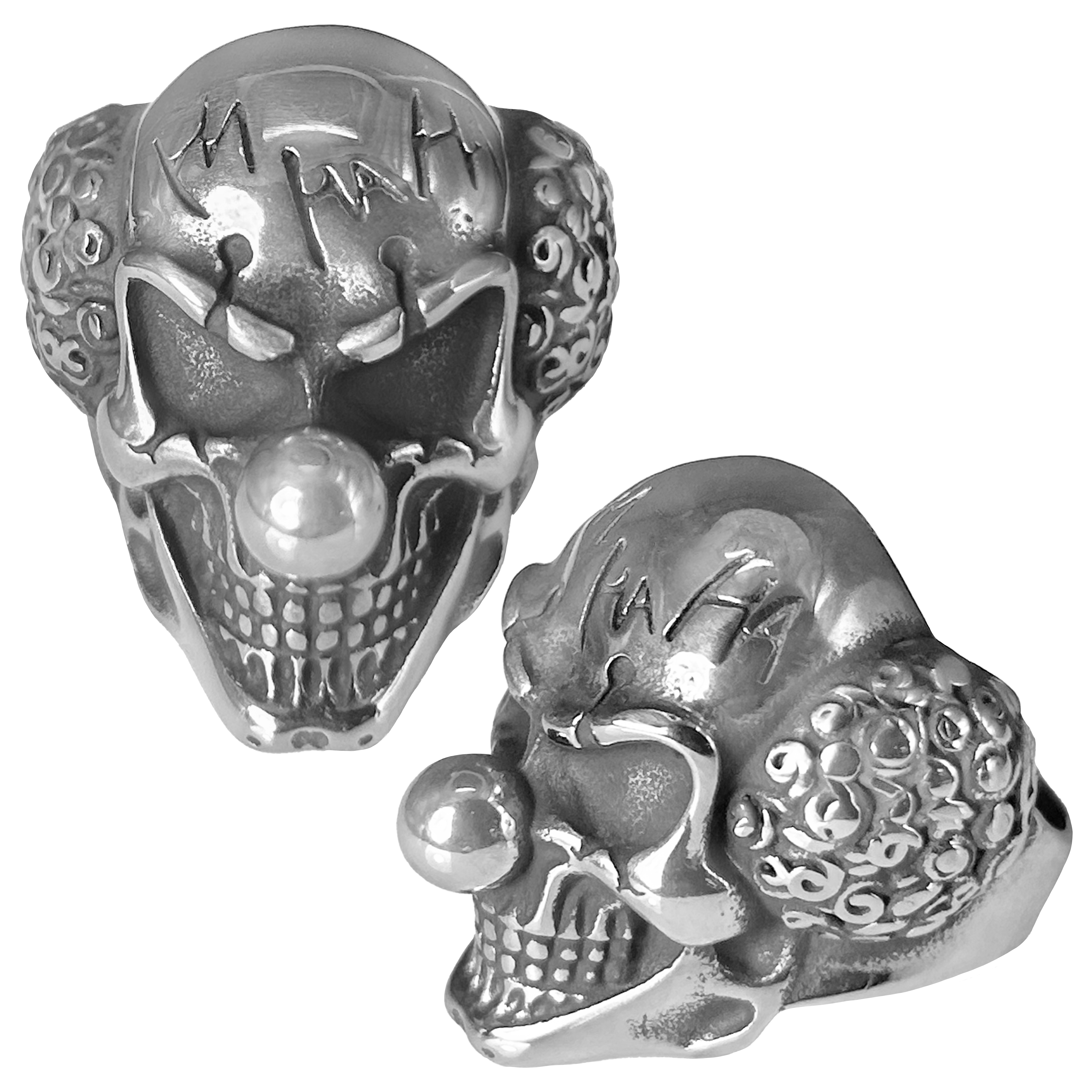 Stainless Steel Joker Clown Ring 556