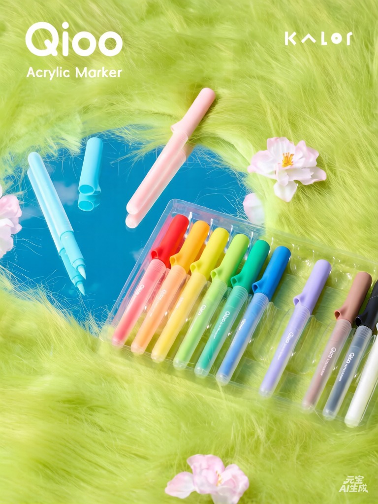 Qioo acrylic marker 12 colors/set 577