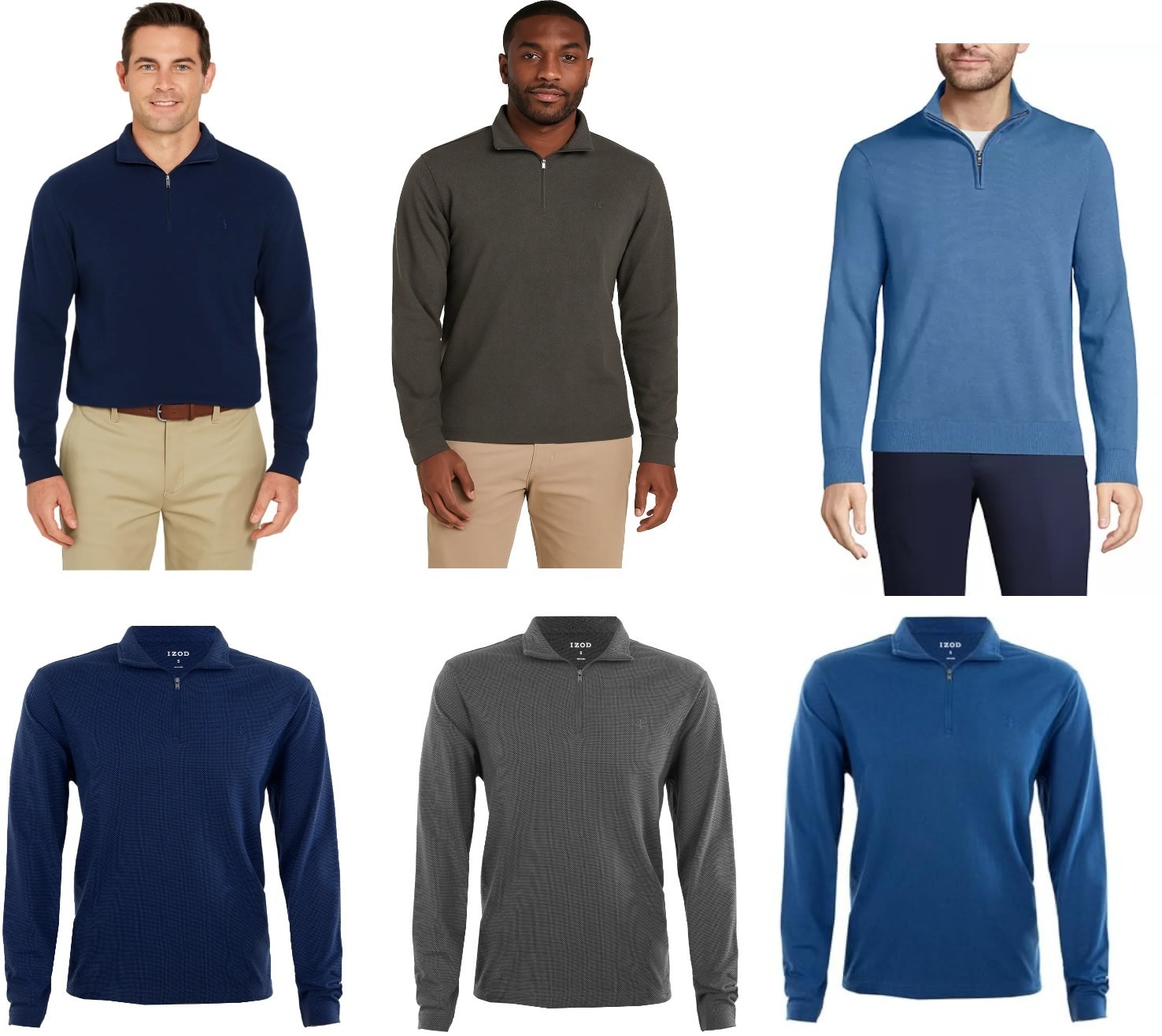 Izod Jacquard men 1/4 Zip Sweaters 86