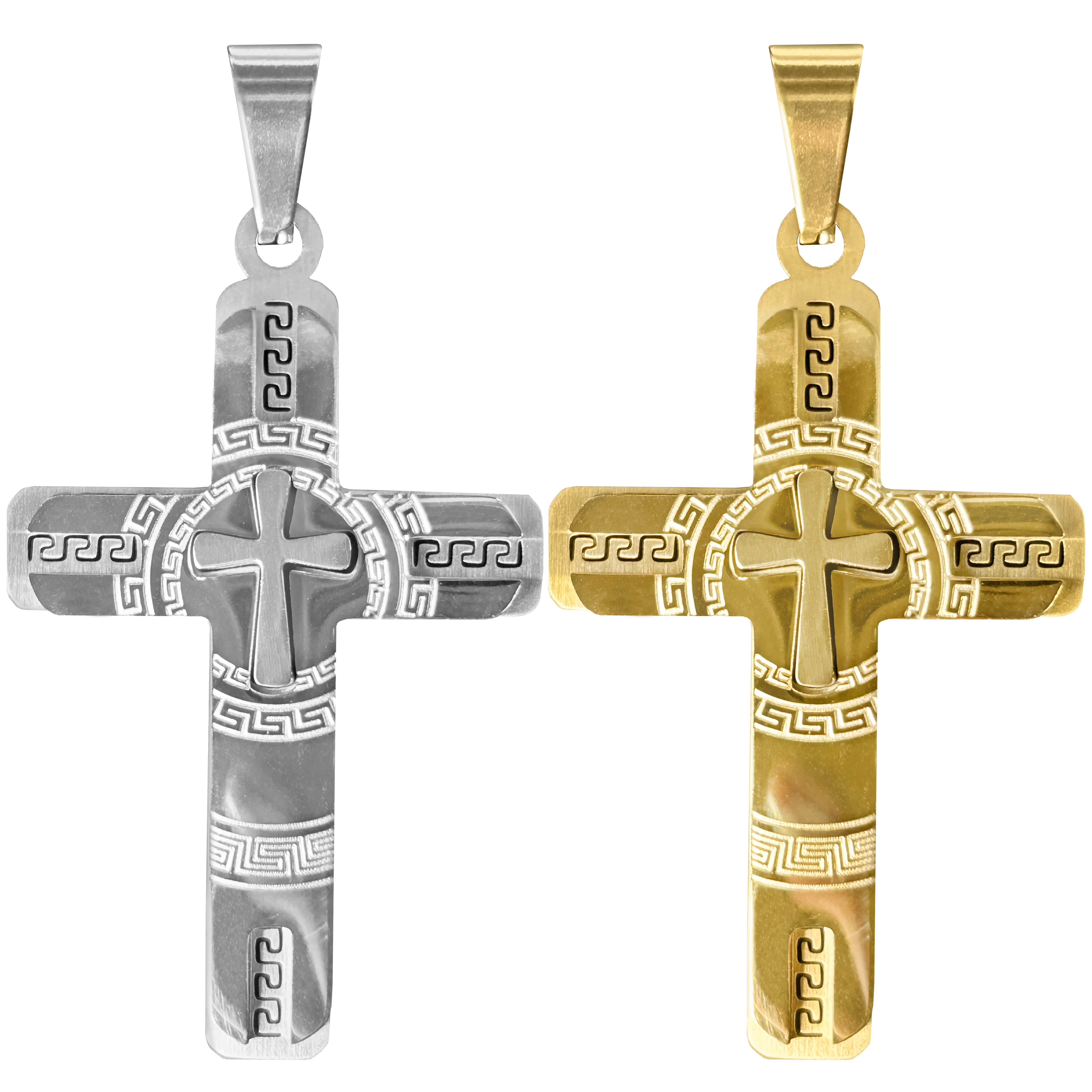 Stainless Steel Greek Cross Pendants 866