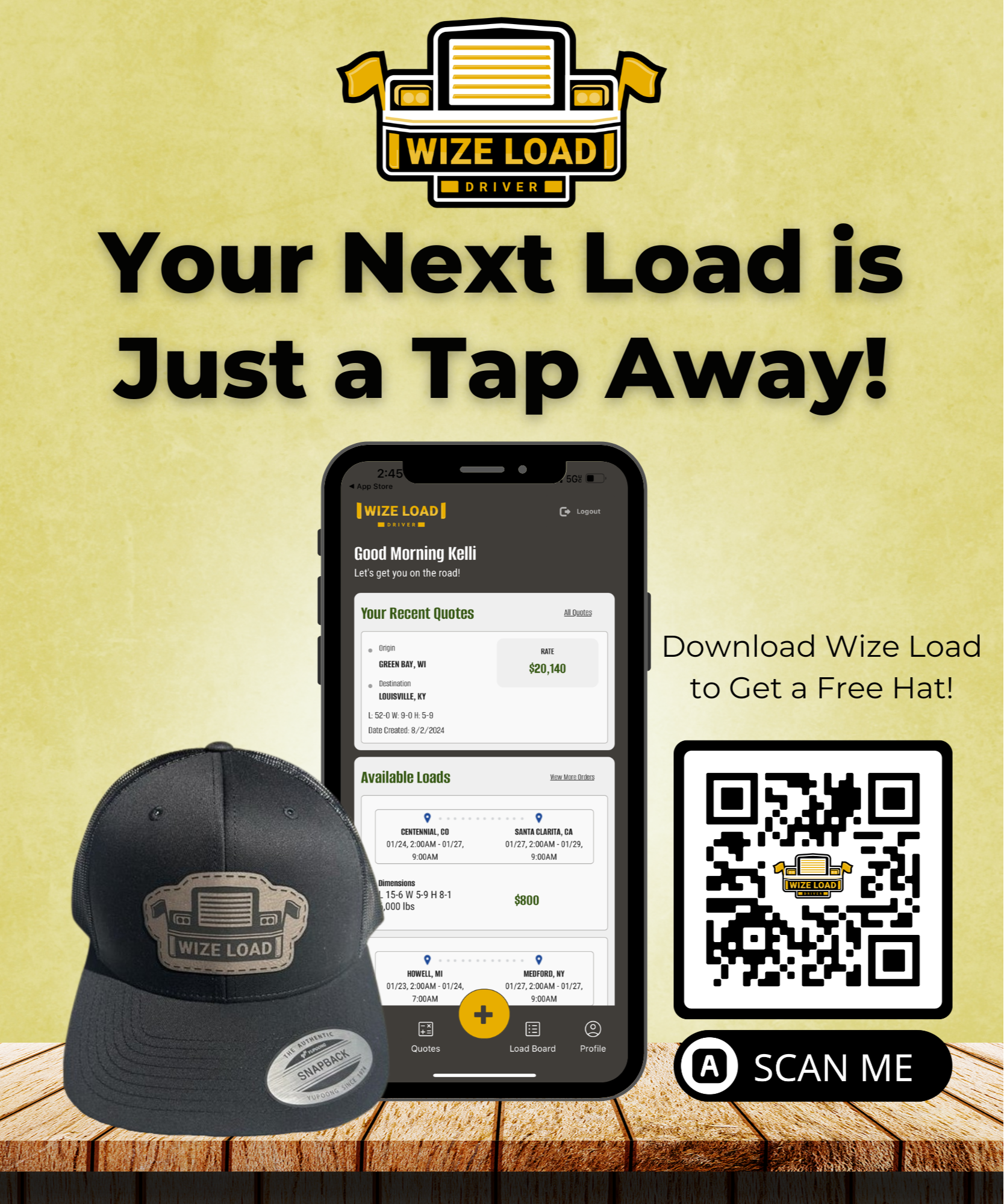 Download Wize Load to get a FREE HAT! 256