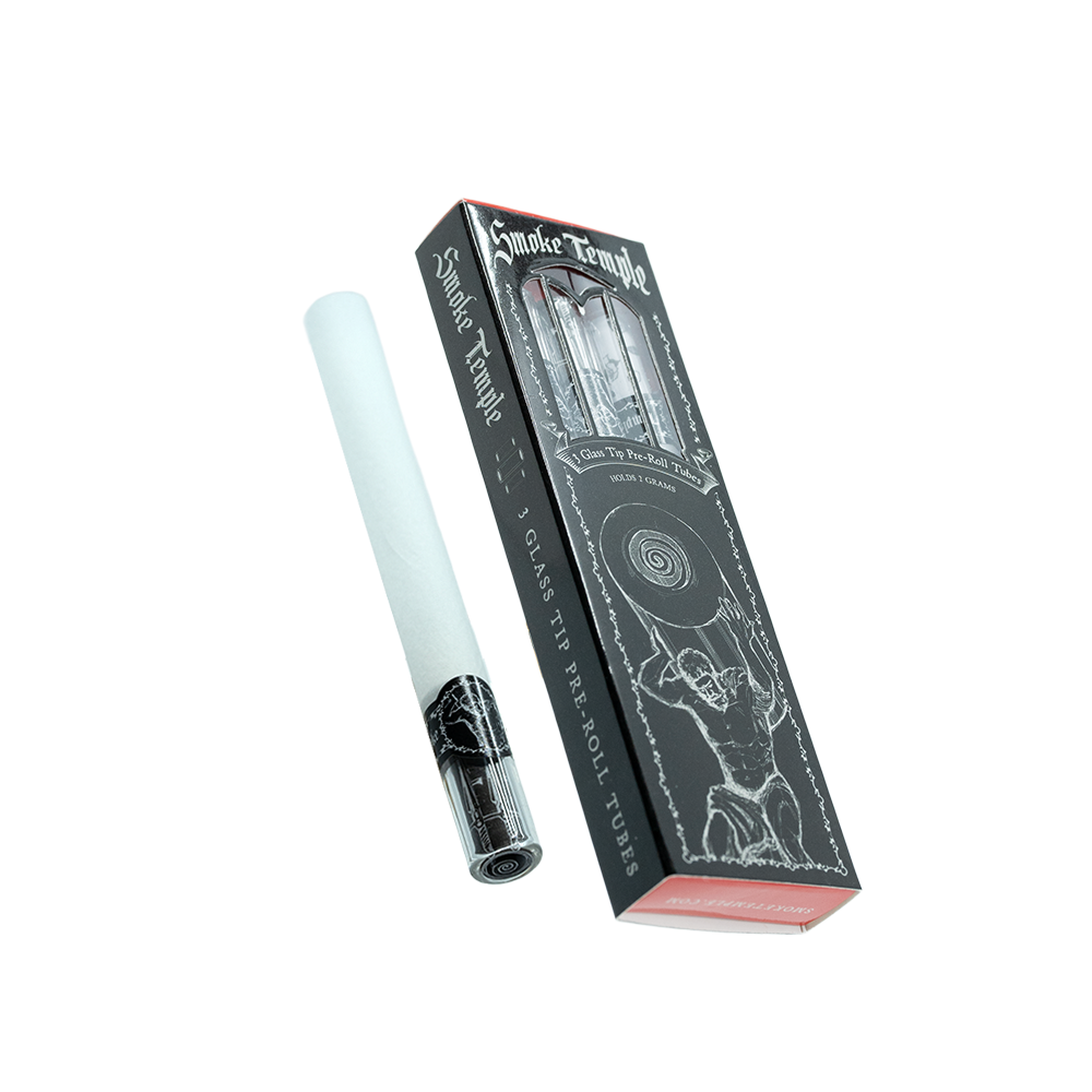 Display Box - Smoke Temple 2-Gram Pre-Rolled Tubes with Glass Tip and Spiral Insert [20 Packs per Case - 3 Tubes per Pack] 29