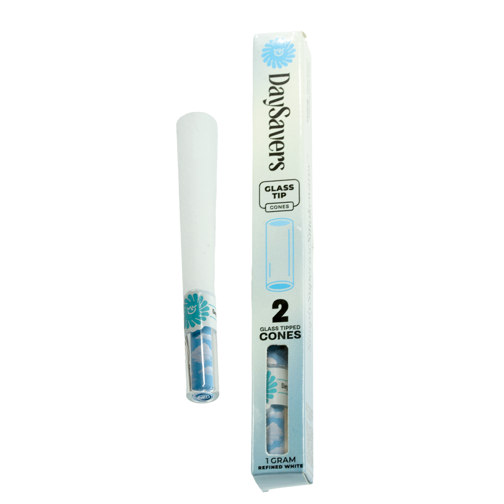 DaySavers Display Box - 1 Gram Glass Tip Cones - Refined White [50 per case] 30