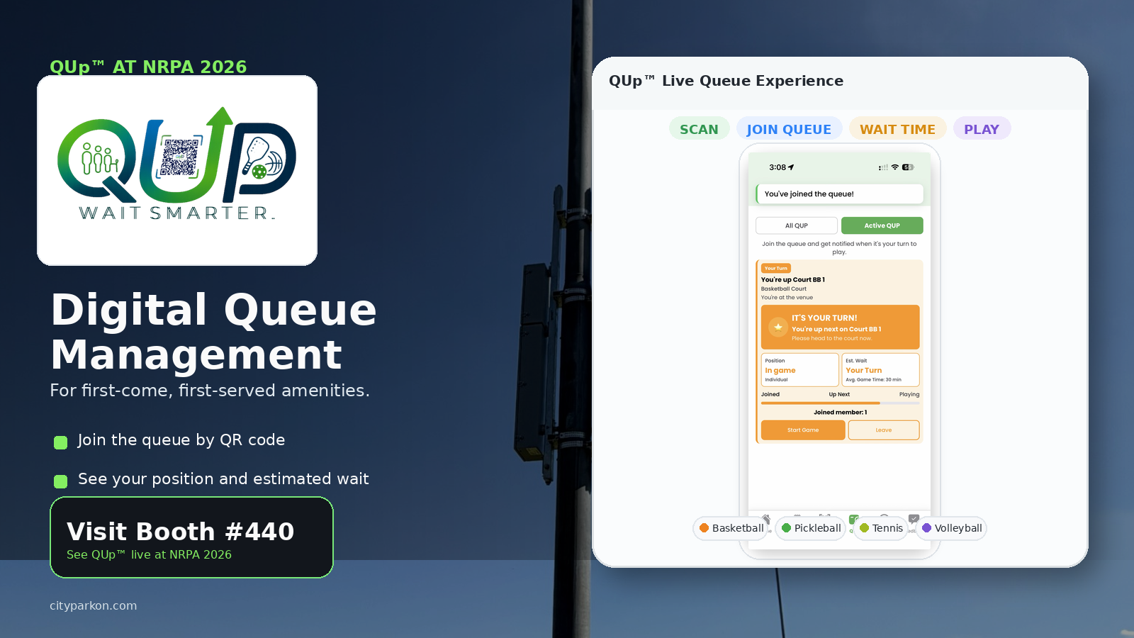 CityParkOn Introduces QUp™ Digital Queue Management for First-Come, First-Served Amenities 166