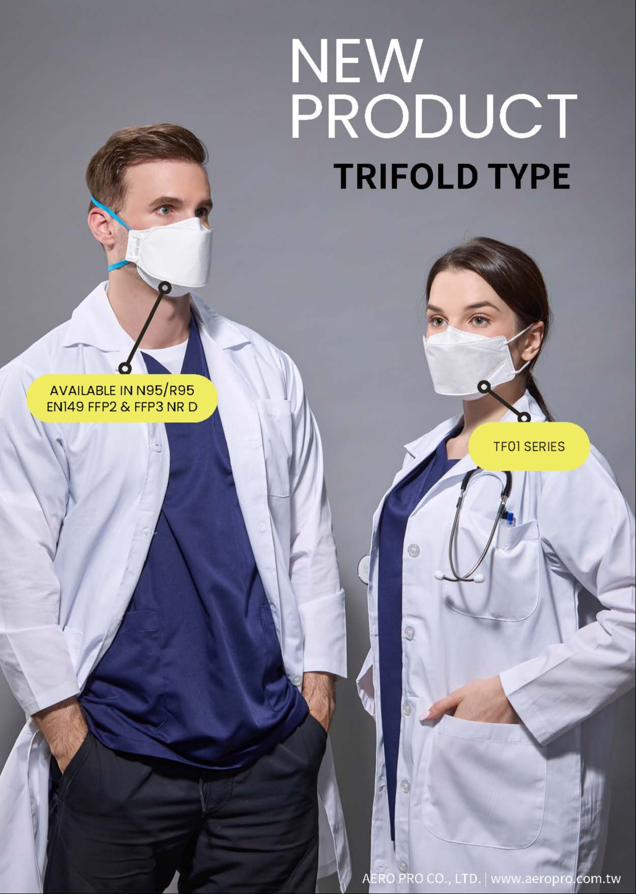 Aero Pro Co., Ltd. proudly unveils its new Trifold Respirator lineup. 1006