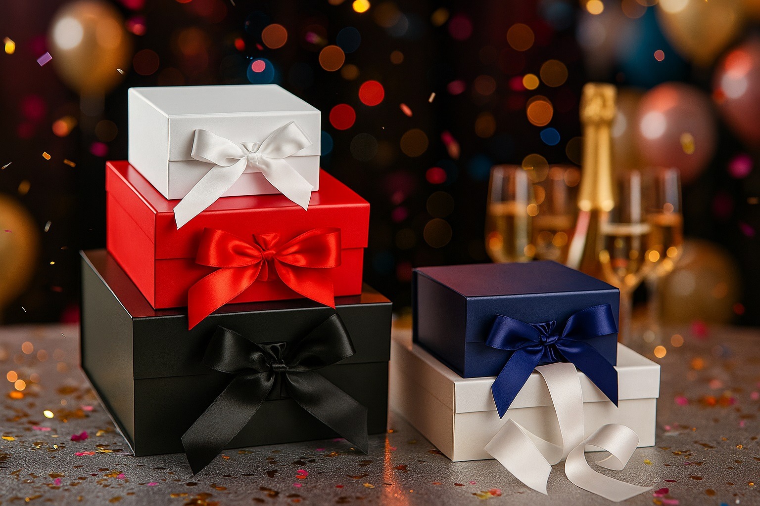 Ribbon-Tie Collapsible Magnetic Matte Gift Box 210
