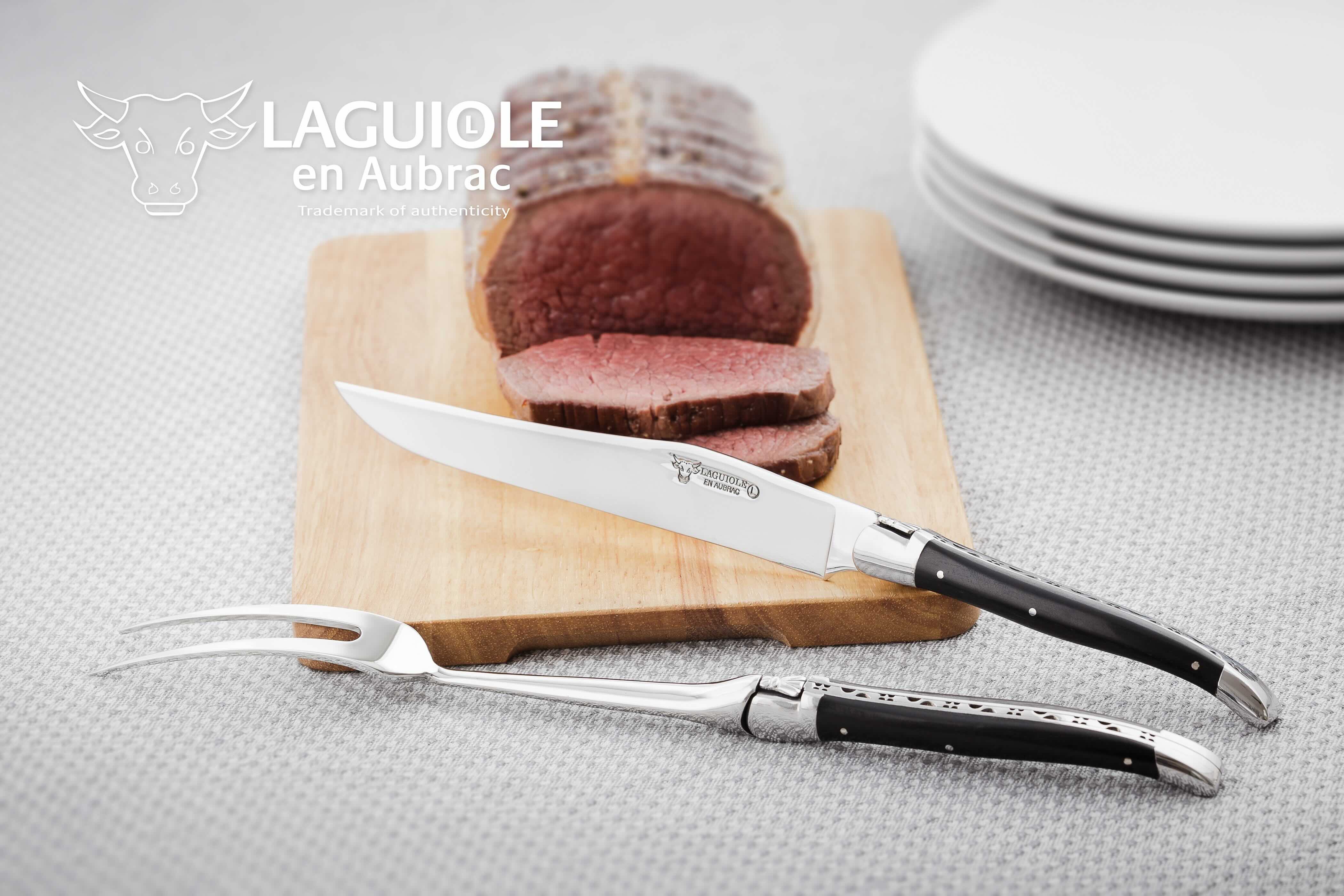 Laguiole en Aubrac Carving set in buffalo horn 366