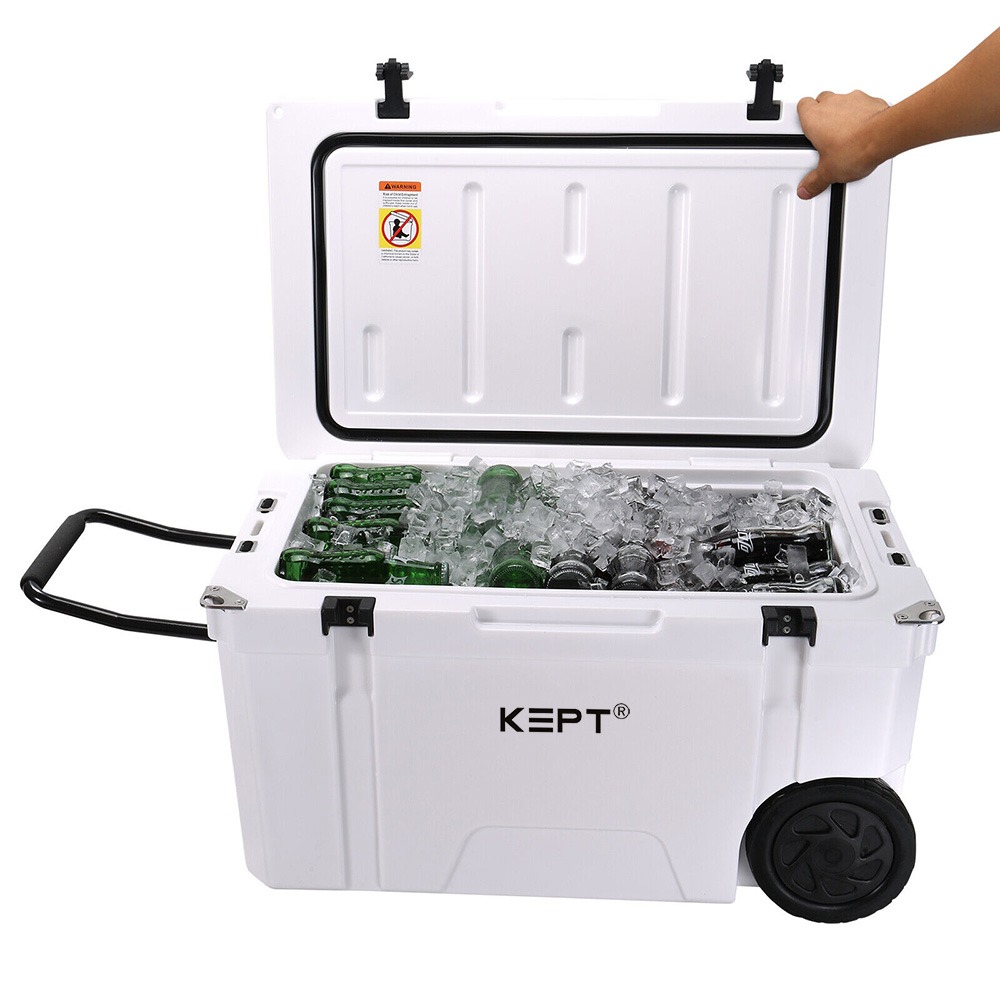 65QT wheeled rotomolded Ice cooler box with wheels 89