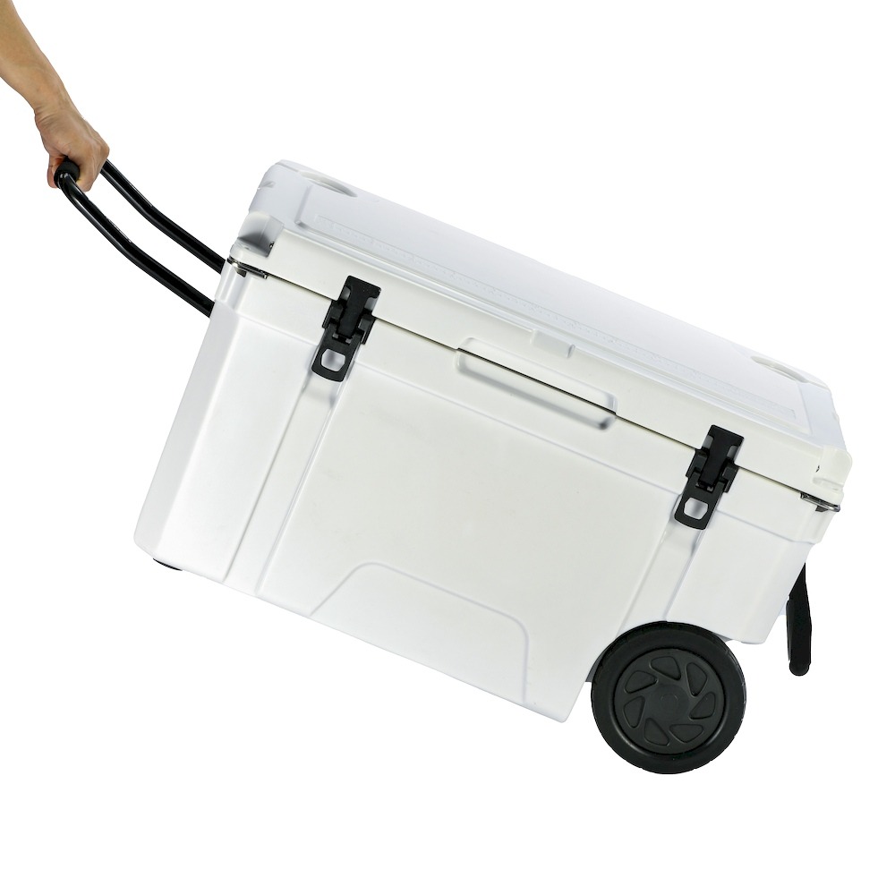 65QT Rotomolded cooler box with wheels 91