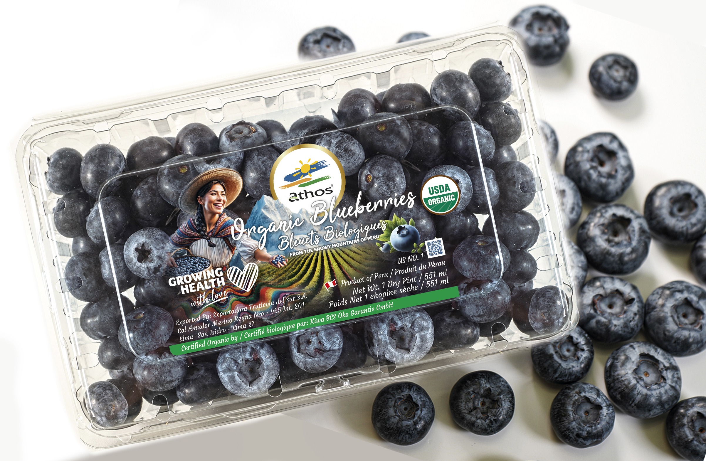 Organic Blueberries - 1 Dry Pint / 551 ml 57
