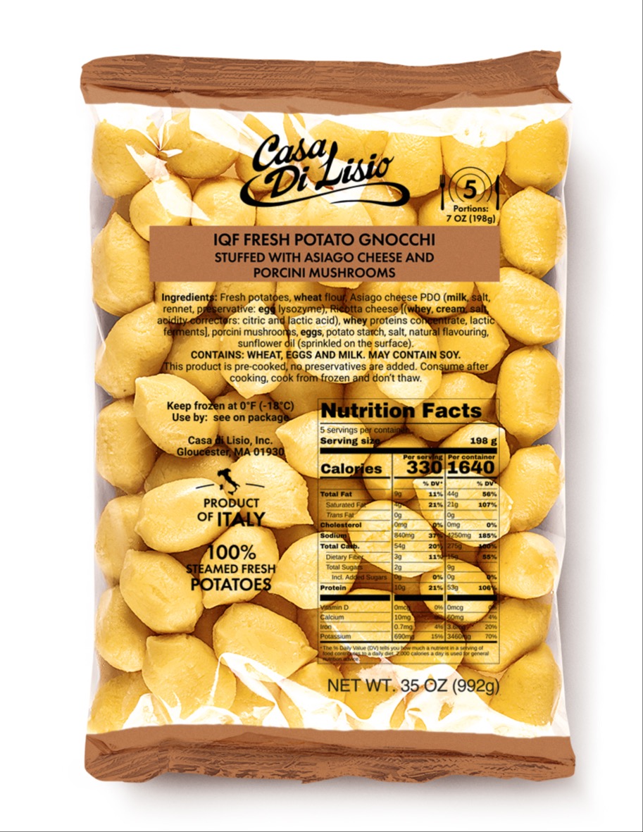 IQF Gnocchi filled with Asiago Cheese and Porcini Mushrooms 177