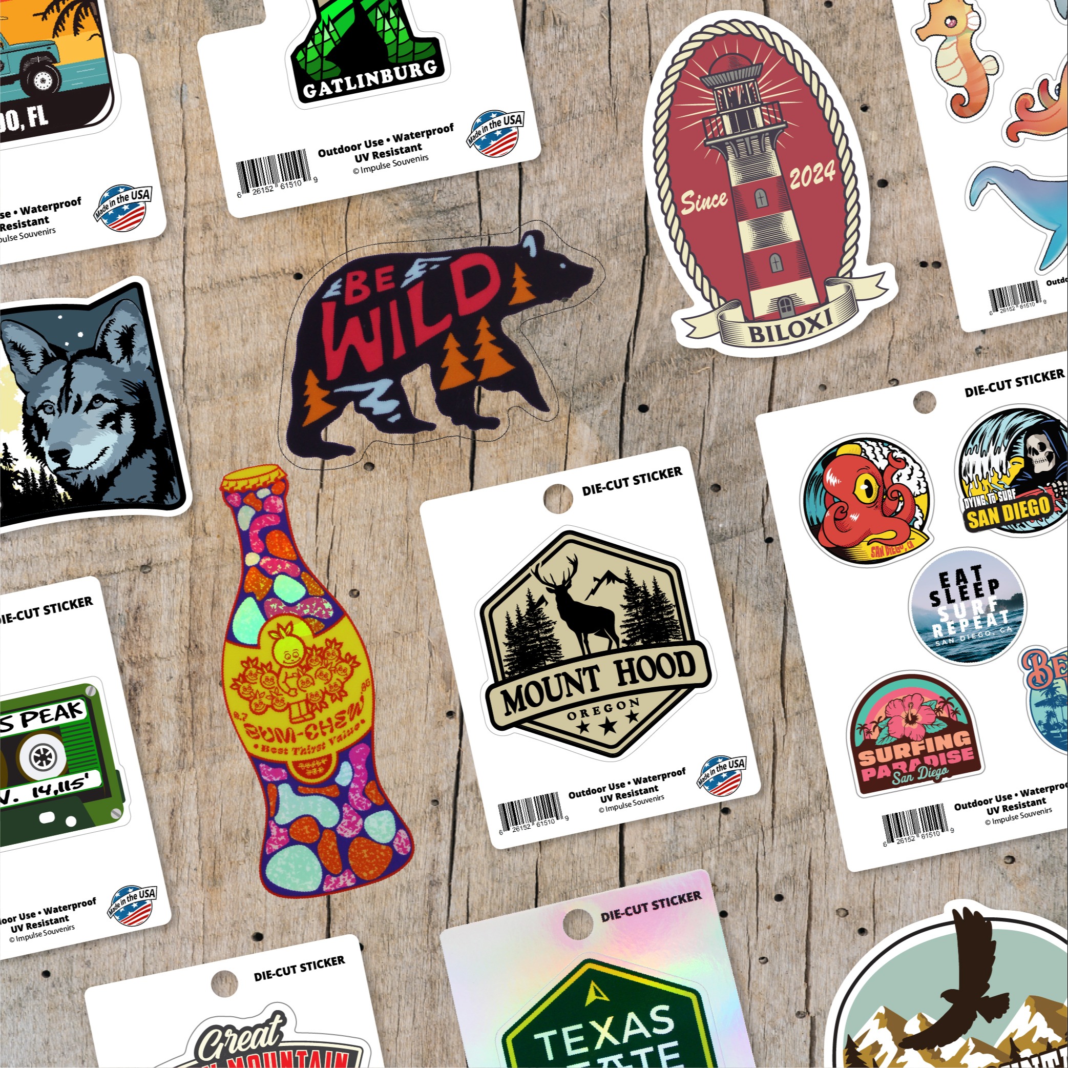 Retail-ready Travel Stickers by Impulse Souvenirs 29