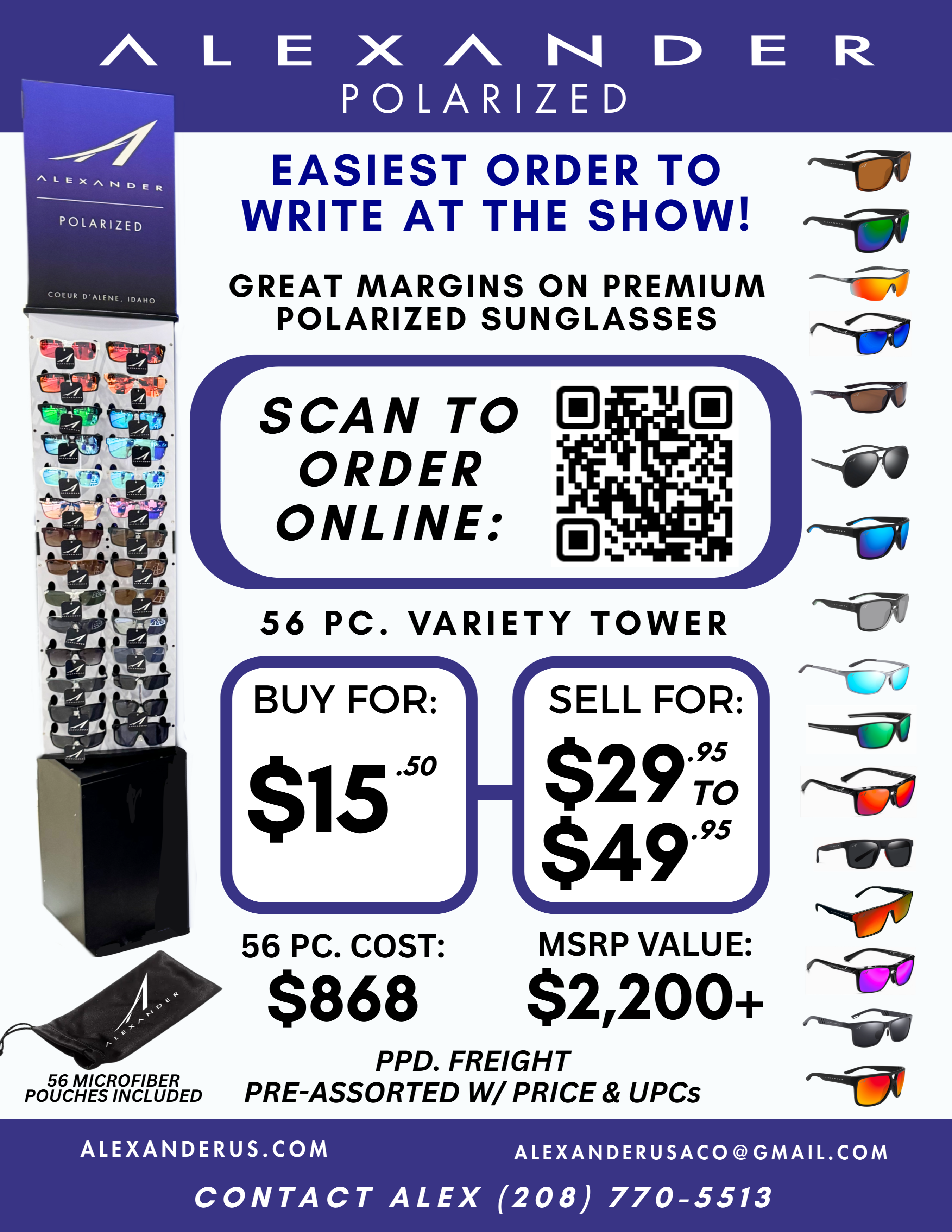 ALEXANDER 56 Pc. Premium Polarized Tower Assortment (Display Included) 334