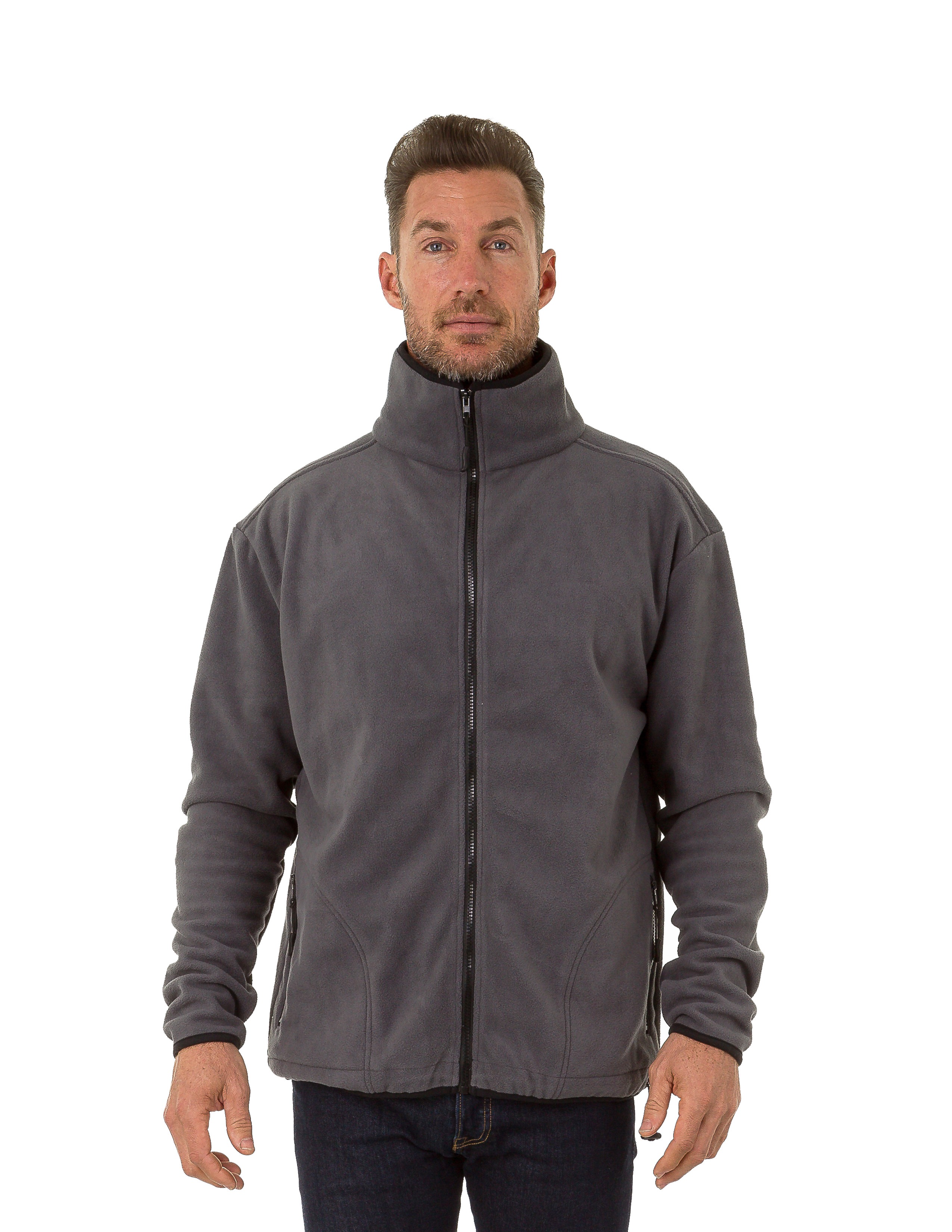 Uzzi Men’s Polar Fleece Jacket #PFL01 Black 432