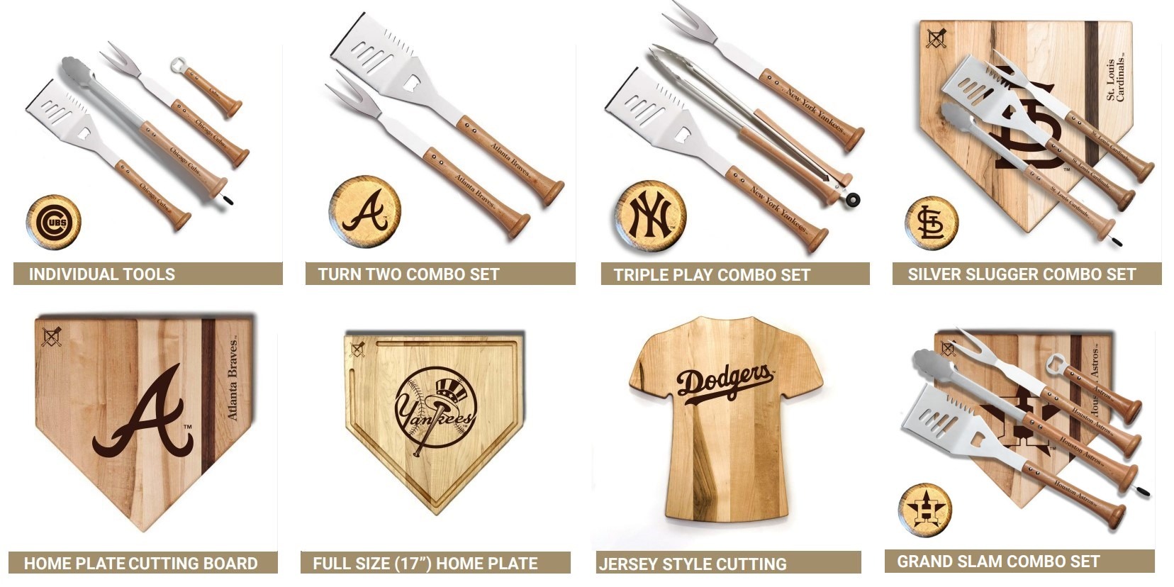 Patented Bat Handle BBQ Tools and Cutting Boards 133