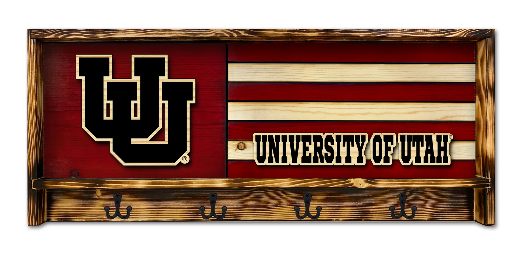 Utah Coat Rack - Interlocking UU Red 395