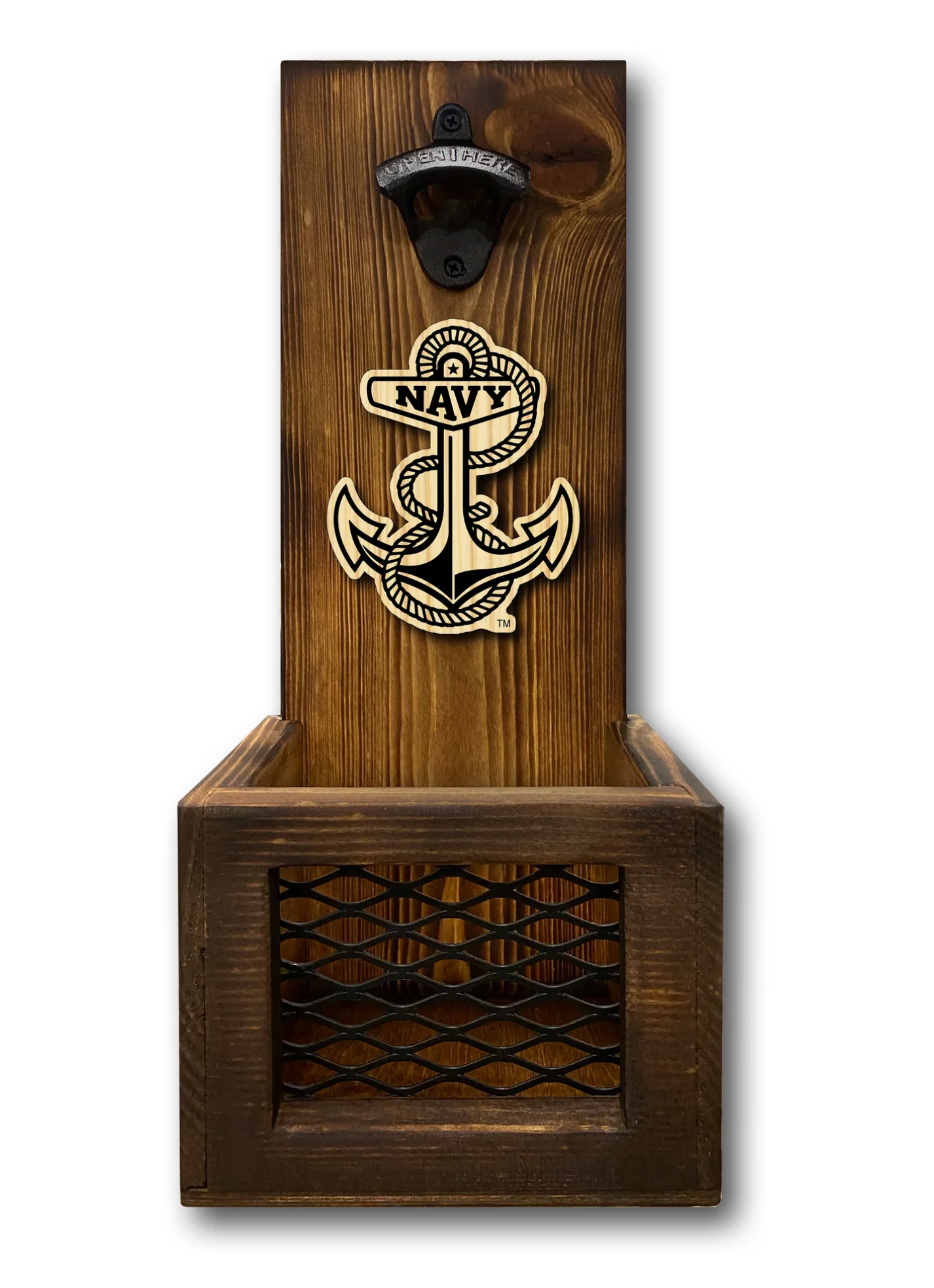 Navy Bottle Opener Cap Catcher - The Anchor 397
