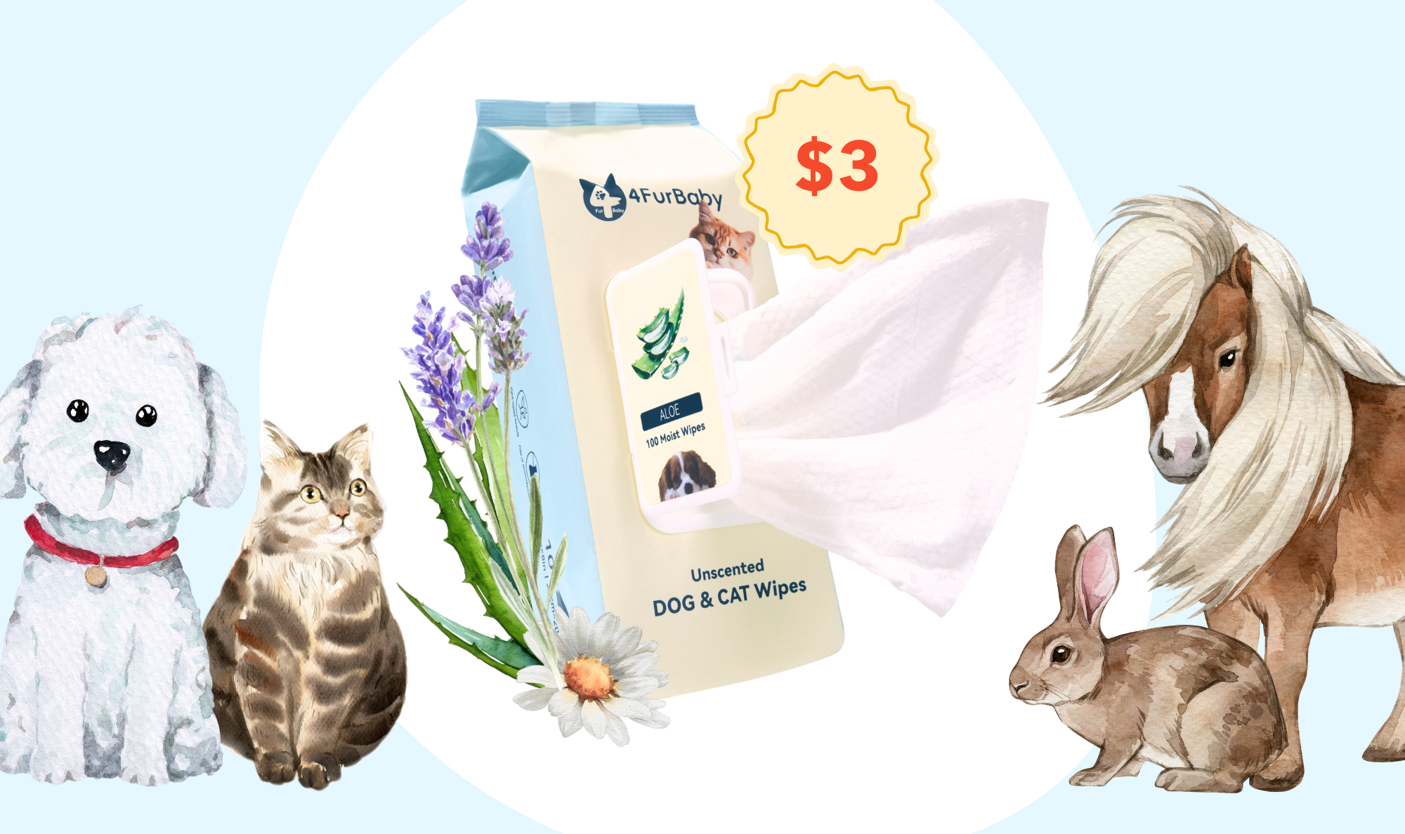 Four-Legged Friends × 4FurBaby | Show Deal · 100% Plant-Based Wipes 1586